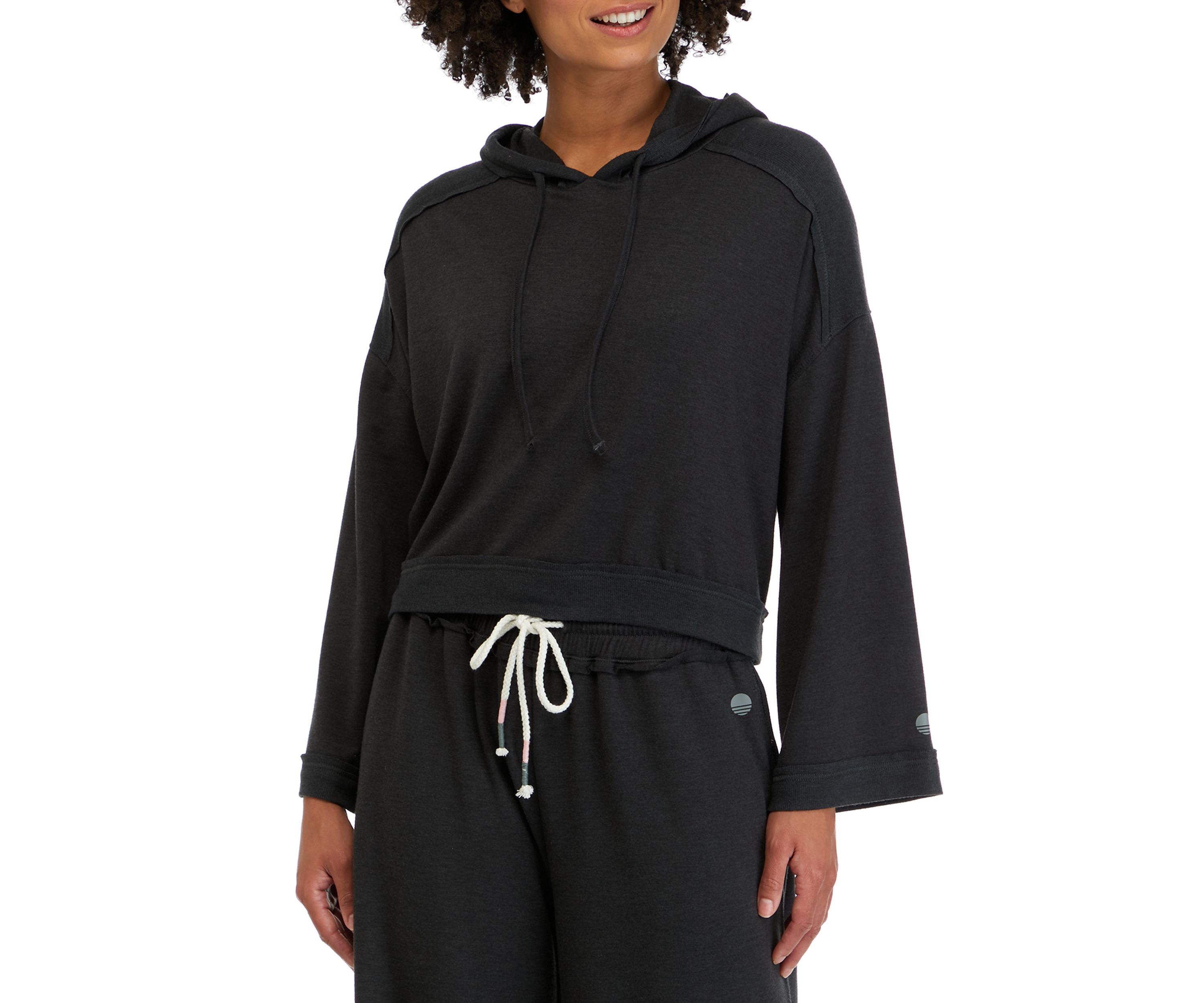 Drop Shoulder Flare Sleeve Hoodie 