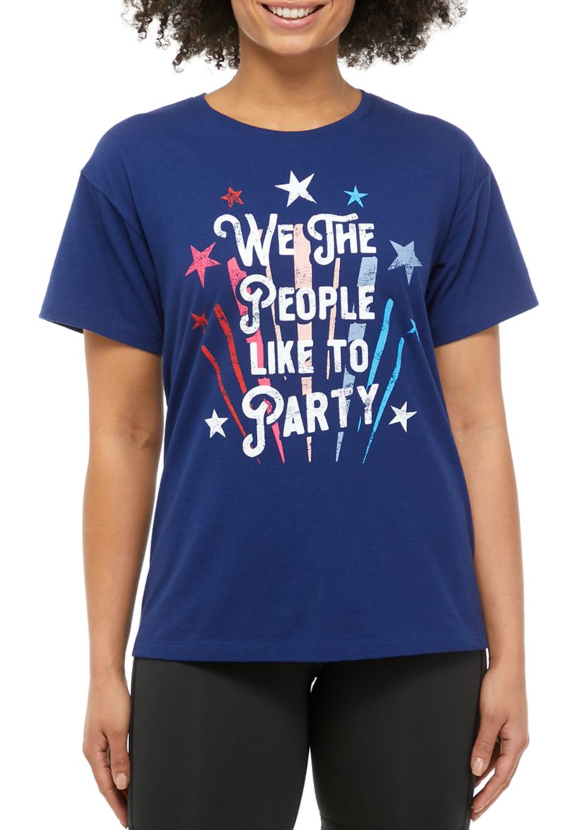 Juniors Short Sleeve Oversized Graphic T-Shirt