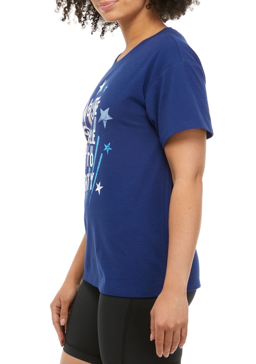 Juniors Short Sleeve Oversized Graphic T-Shirt