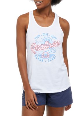 Ocean + Coast Women's X RealTree Graphic Tank Top, White -  0196191276215