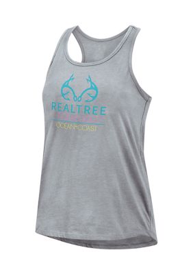 Ocean + Coast Women's X RealTree Graphic Tank Top, Grey -  0196191276352