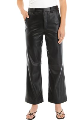 Joe's Jeans Women's The Mia Cropped Vegan Leather Trouser Pants, Black, 32