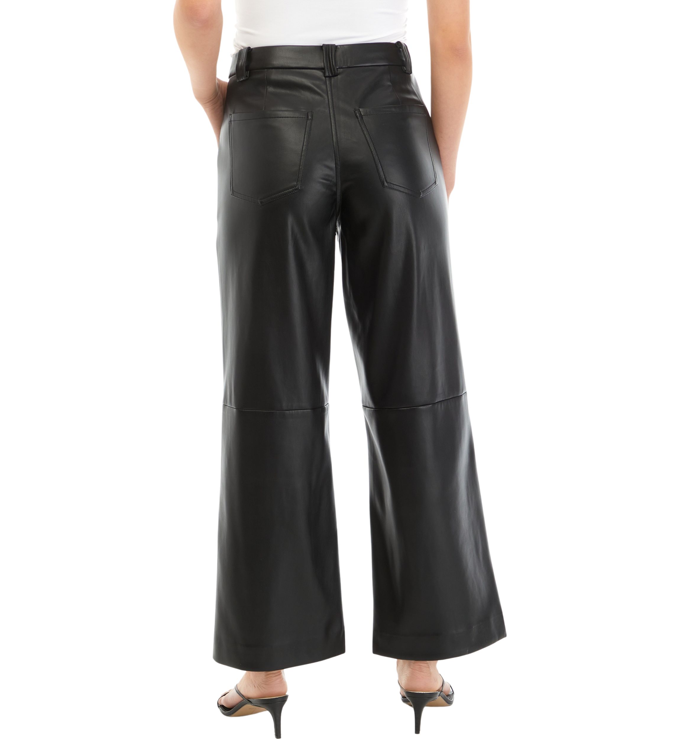 Womens The Mia Cropped Vegan Leather Trouser Pants