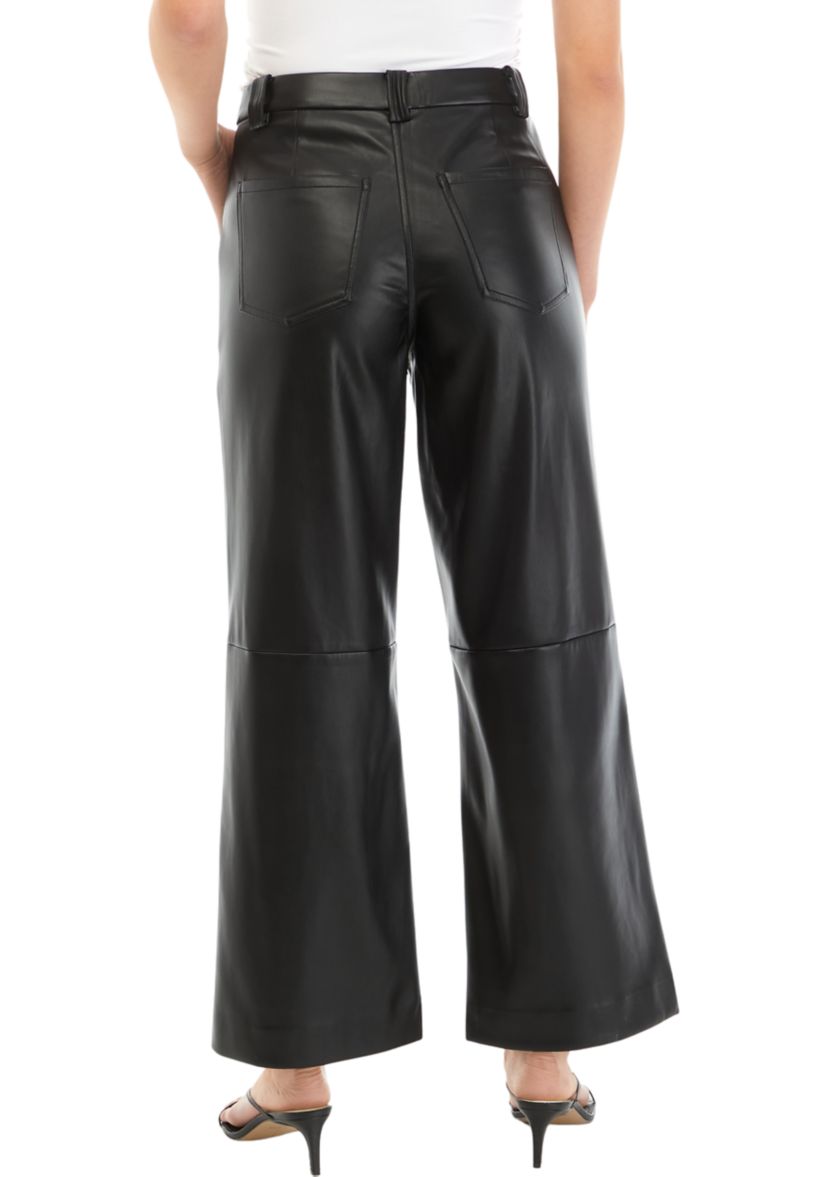 Womens The Mia Cropped Vegan Leather Trouser Pants