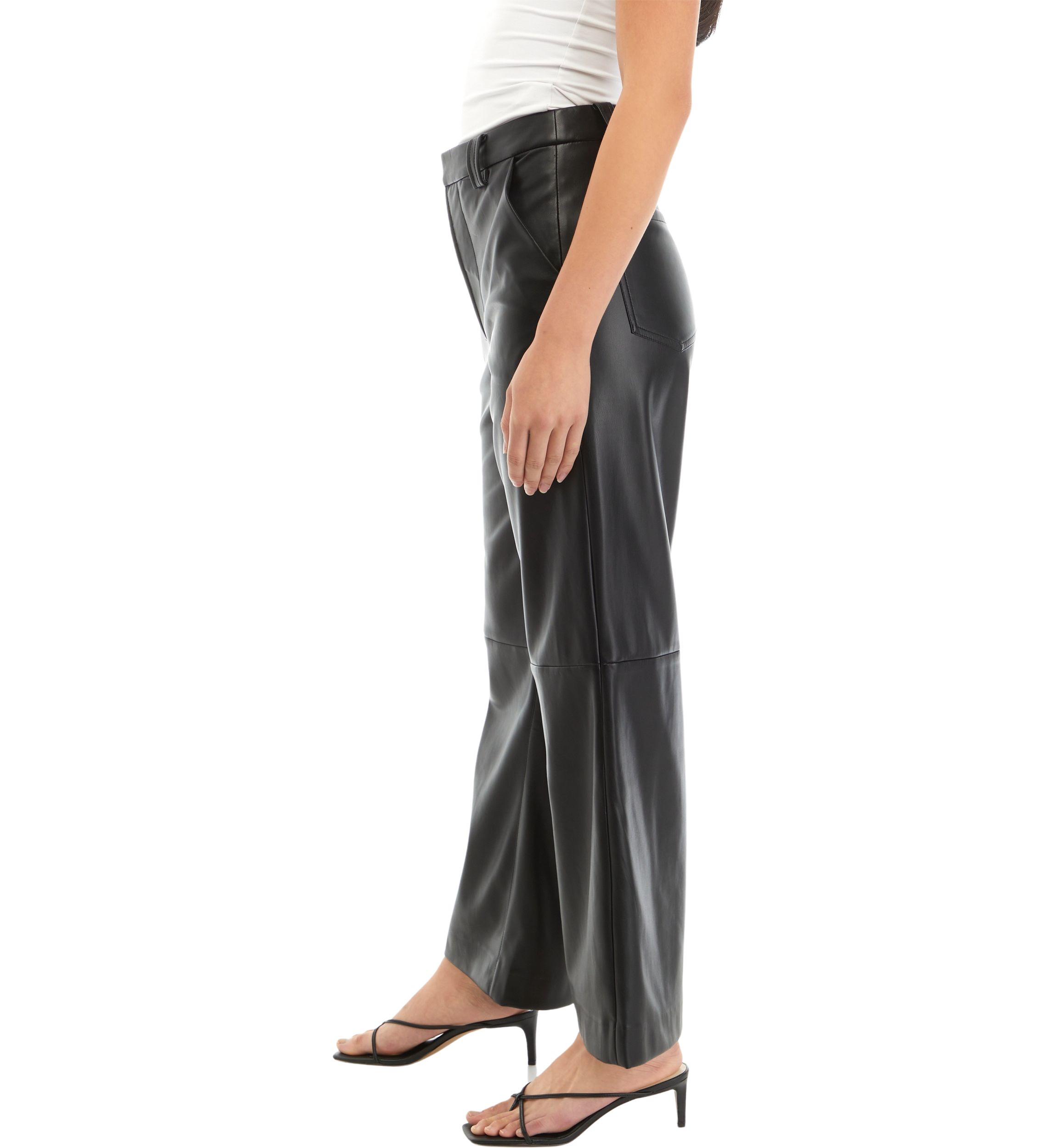 Womens The Mia Cropped Vegan Leather Trouser Pants