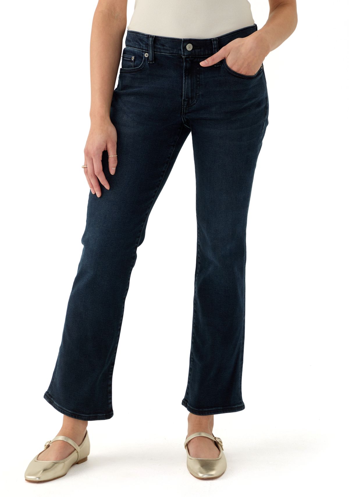 Womens Sweet Mid Rise Bootcut Jeans 