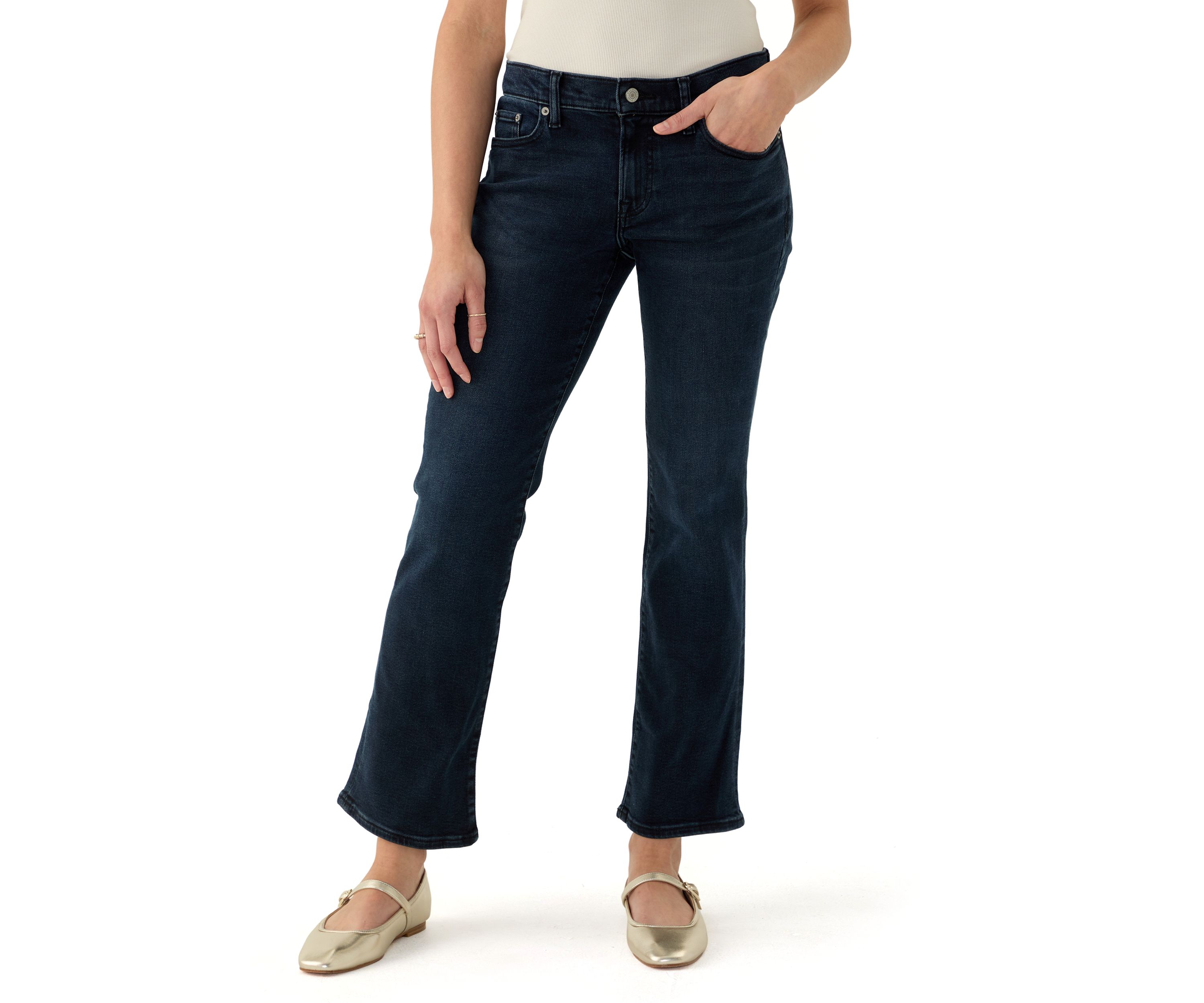 Womens Sweet Mid Rise Bootcut Jeans 