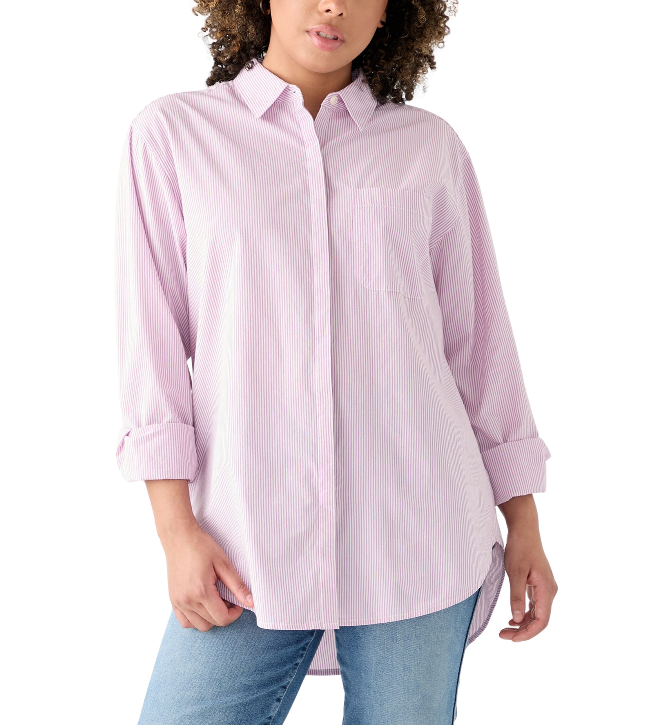 Womens Oversized Button Back Top