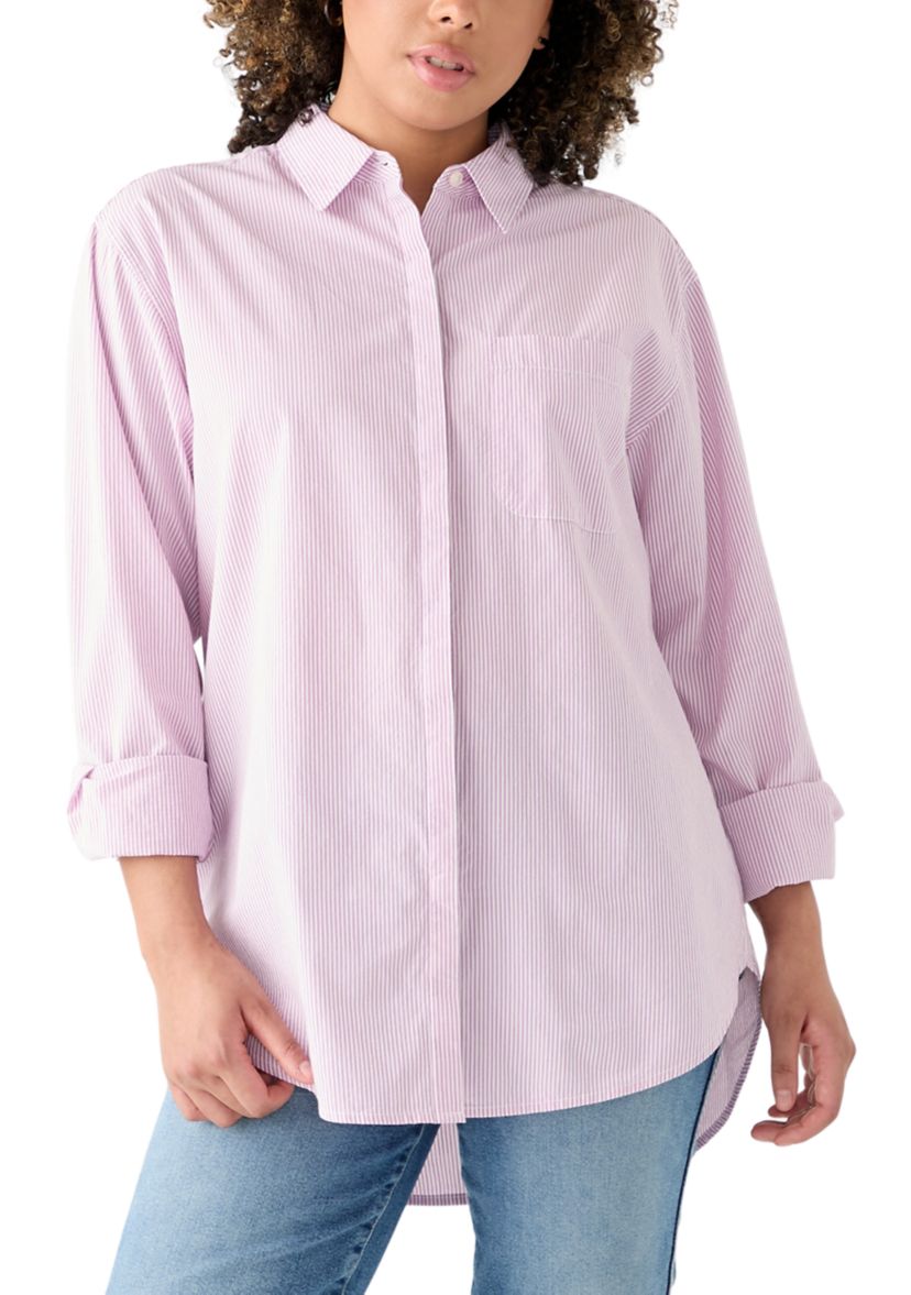 Womens Oversized Button Back Top
