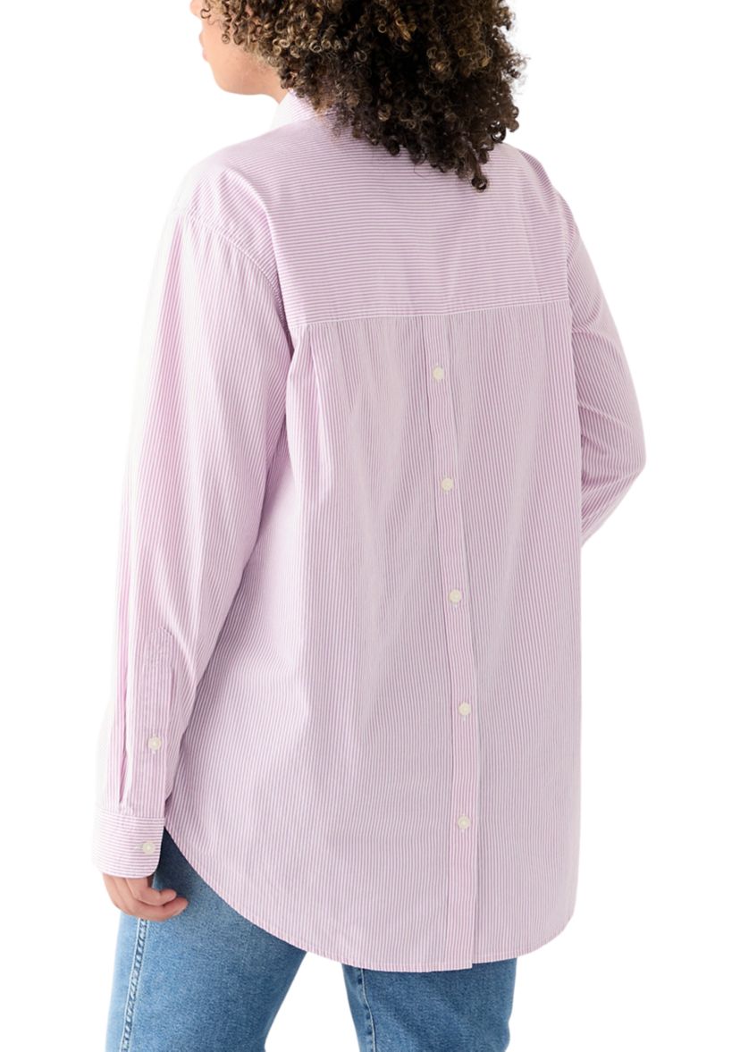 Womens Oversized Button Back Top
