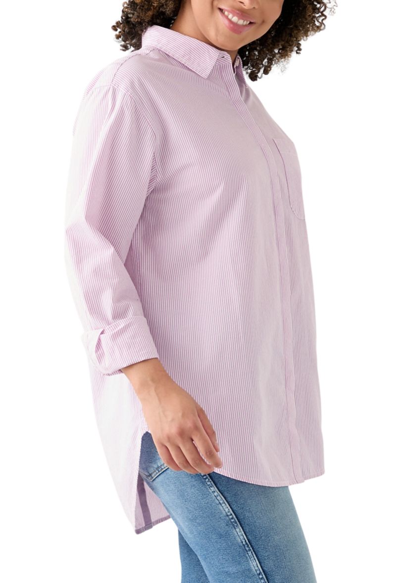 Womens Oversized Button Back Top