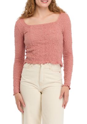Lucky Brand Women's Textured Lace Square Neck Top, XL