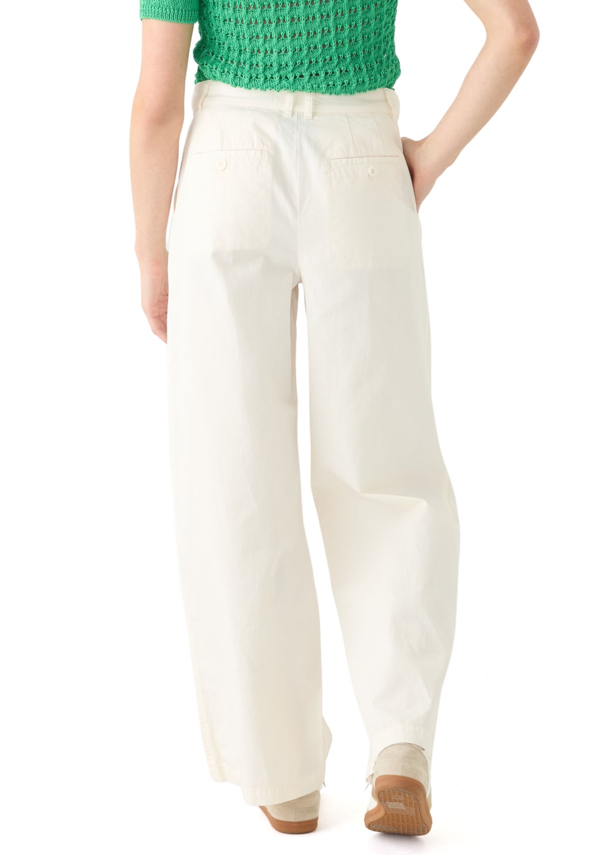 Womens Wide Leg Pleated Trousers