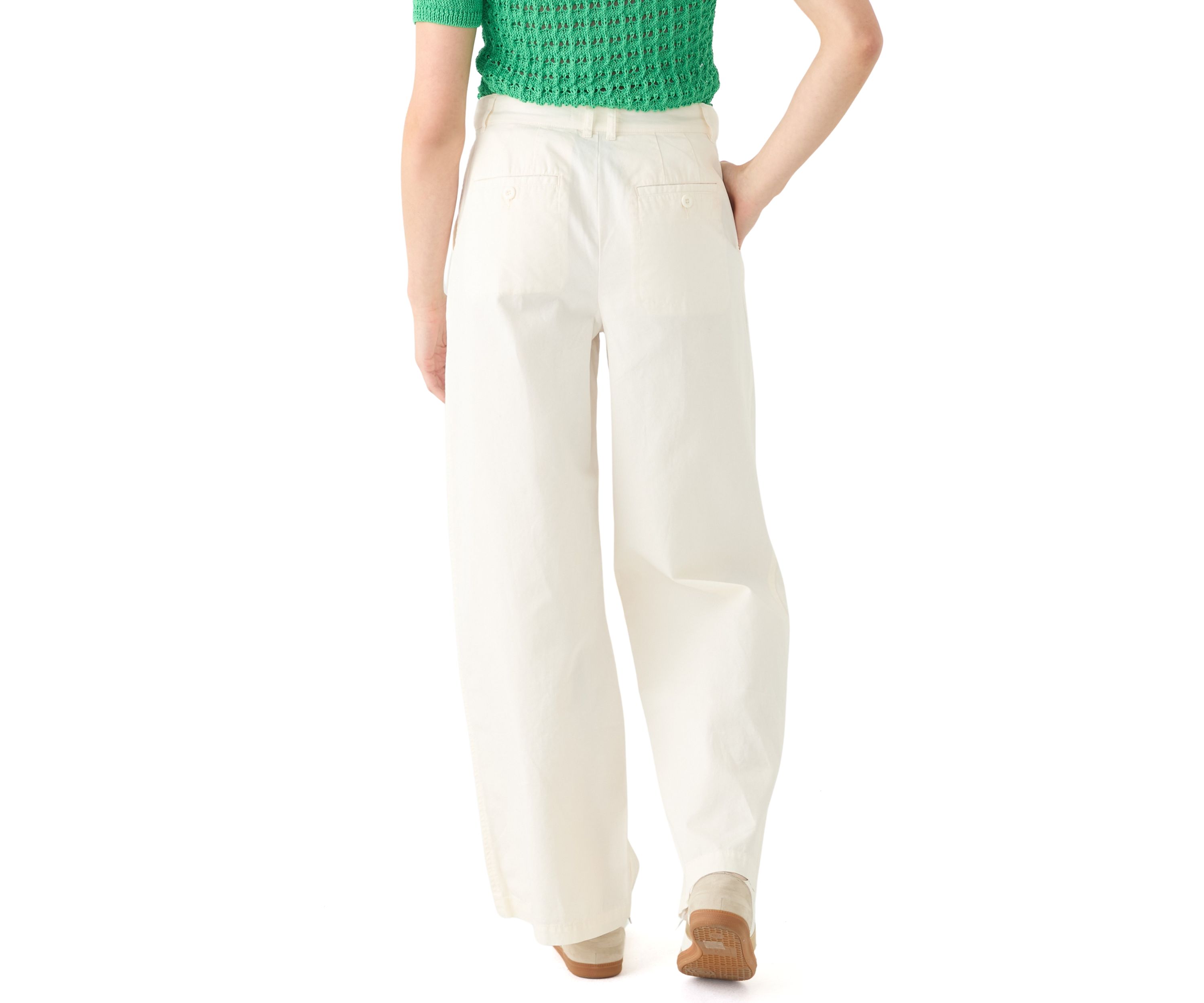 Womens Wide Leg Pleated Trousers
