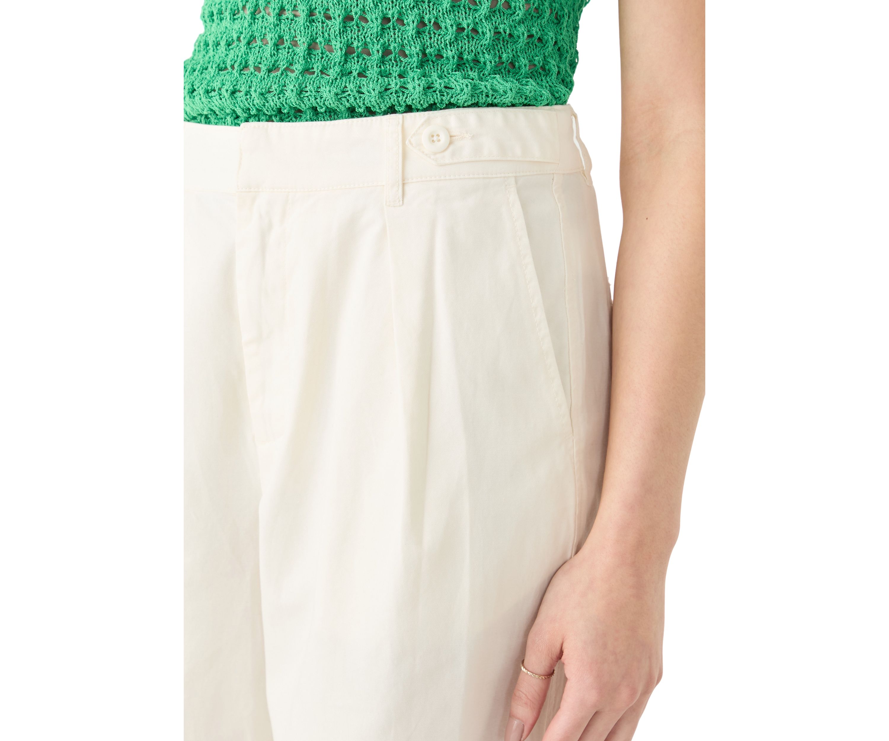 Womens Wide Leg Pleated Trousers