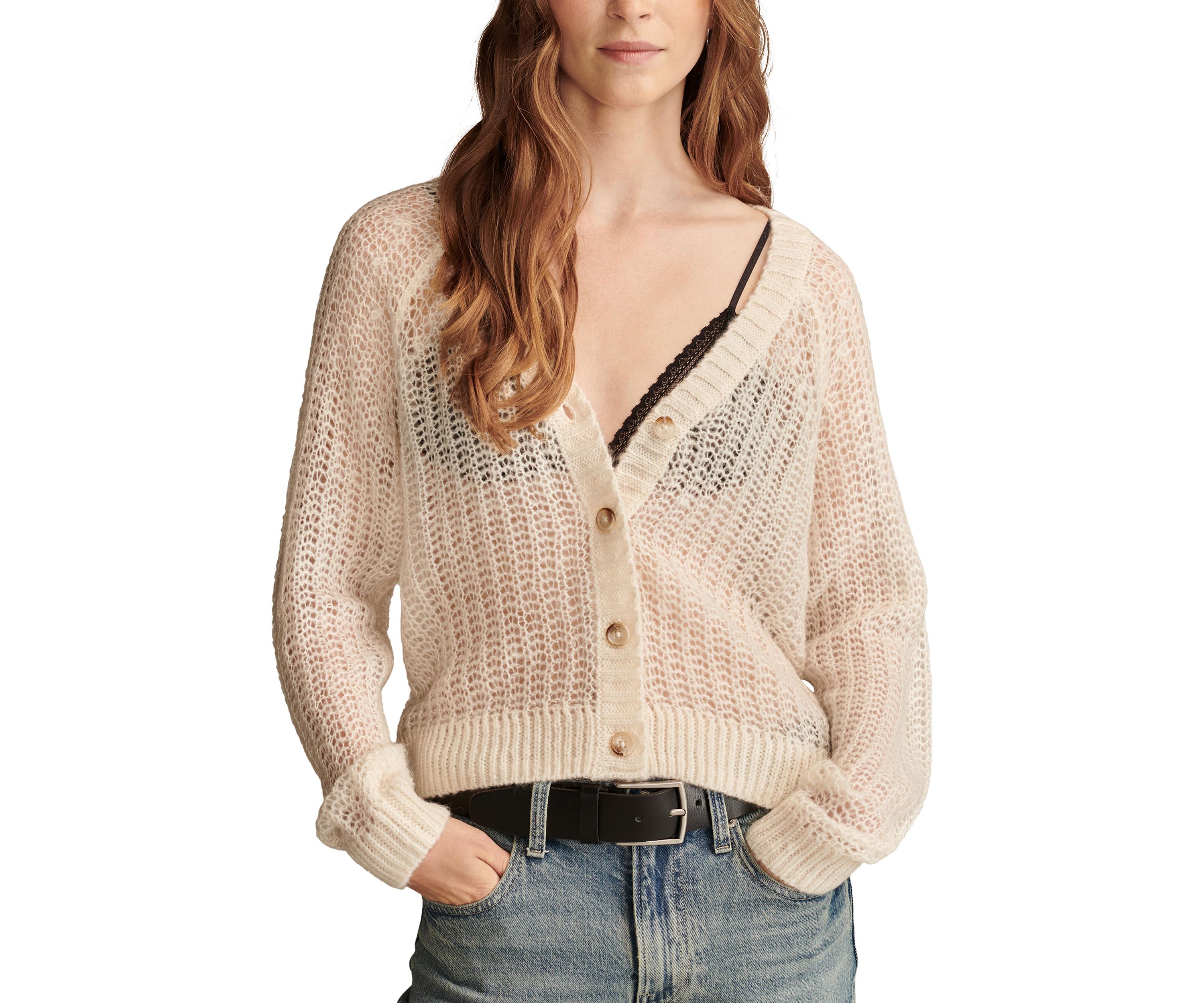 Open Work Half Stitch Cardigan