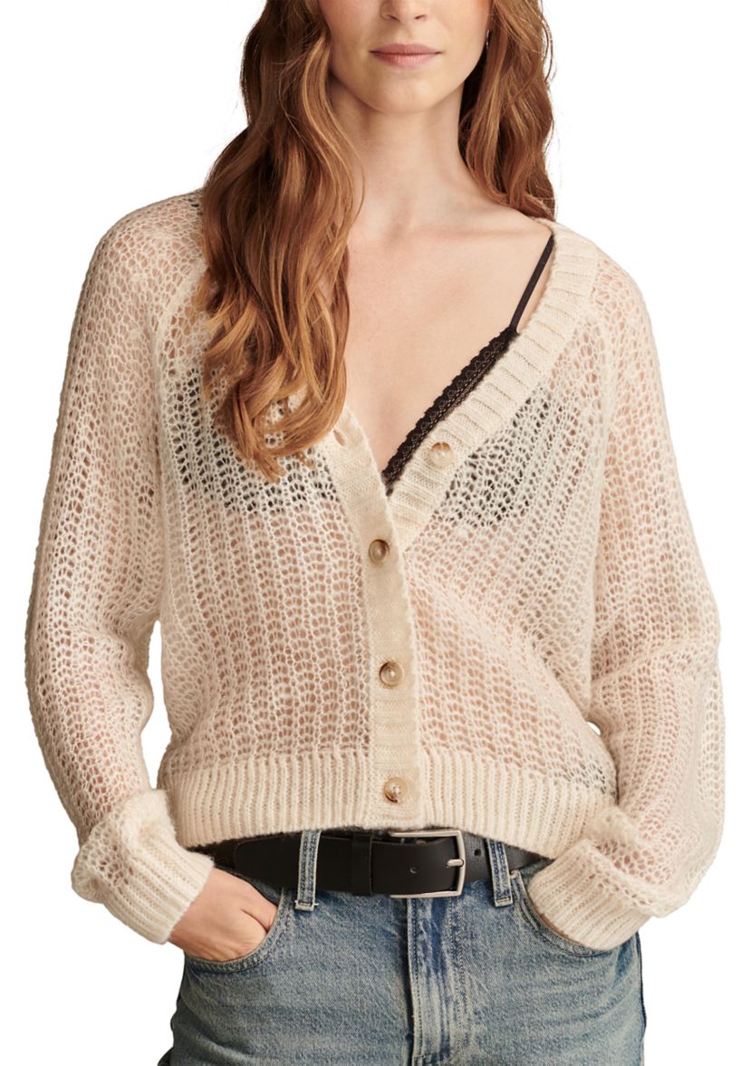 Open Work Half Stitch Cardigan