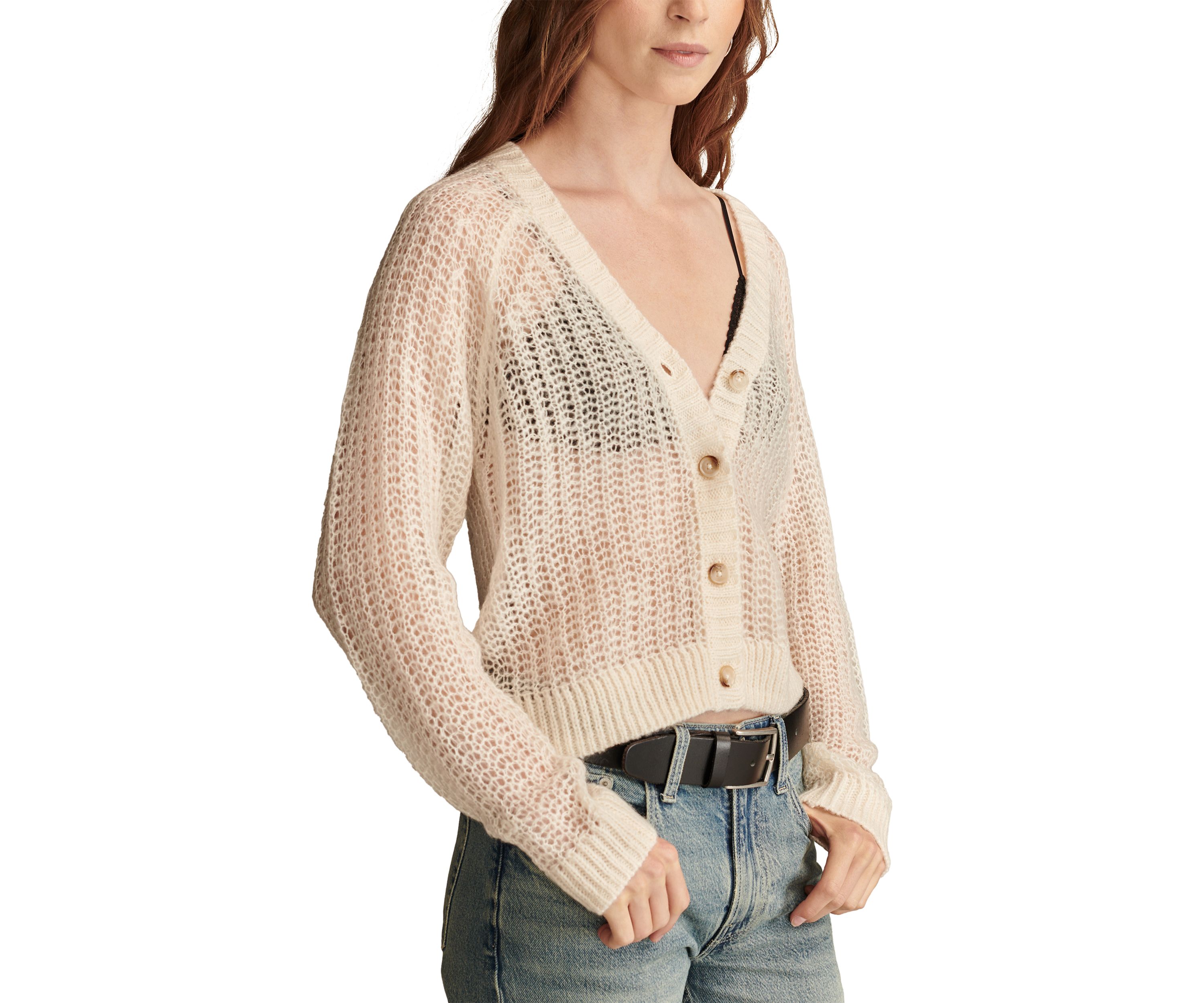 Open Work Half Stitch Cardigan
