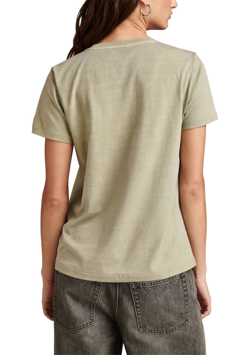 Womens Embellished Floral Graphic T-Shirt