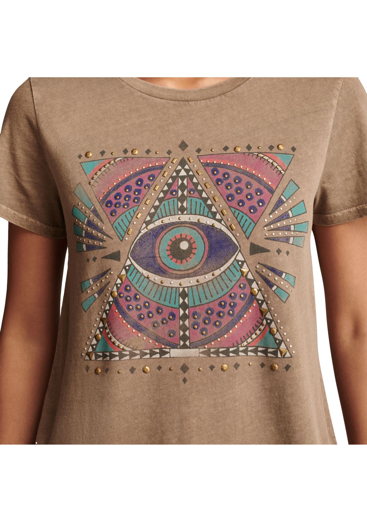Womens Geometric Celestial Graphic T-Shirt 