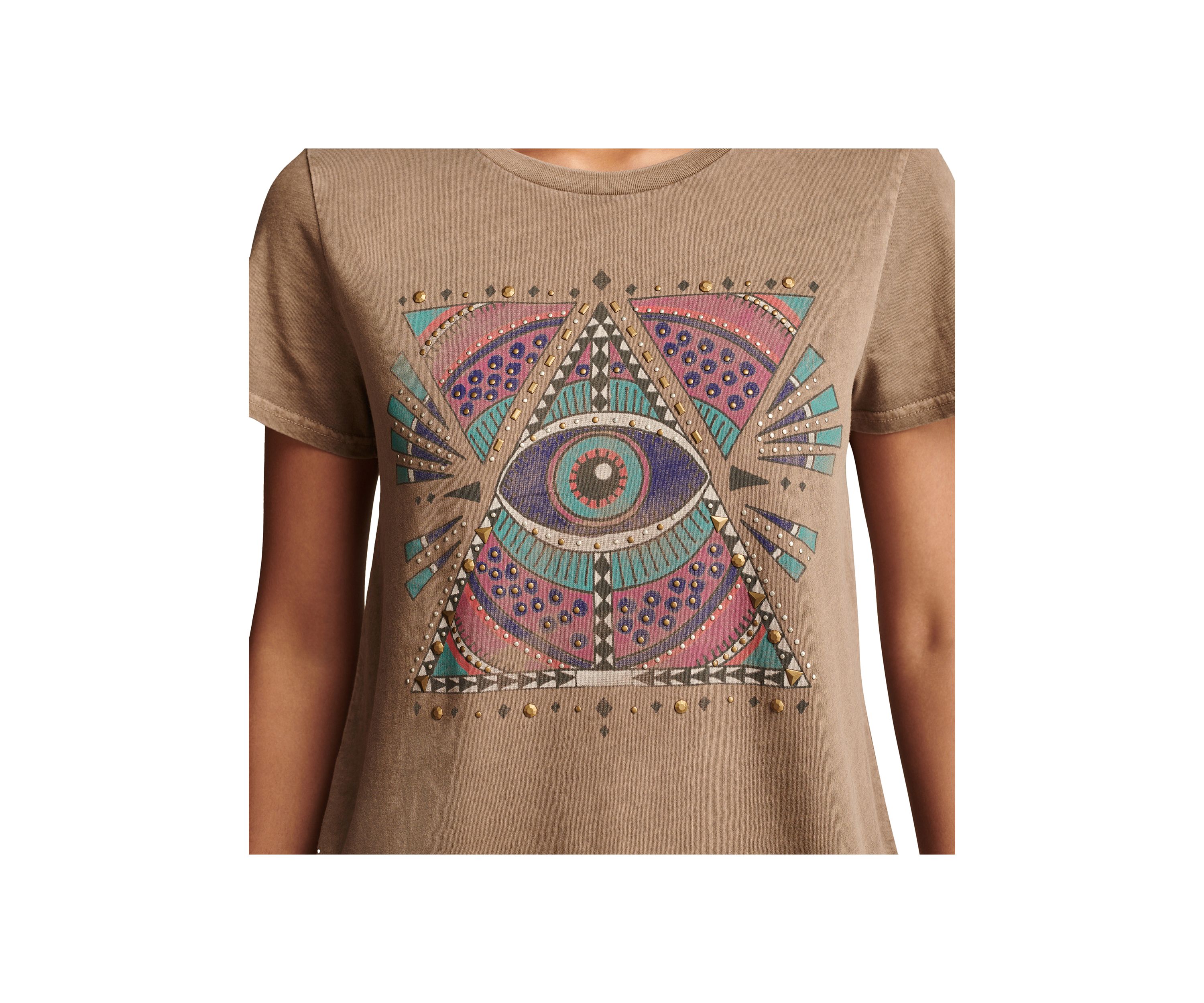 Womens Geometric Celestial Graphic T-Shirt 