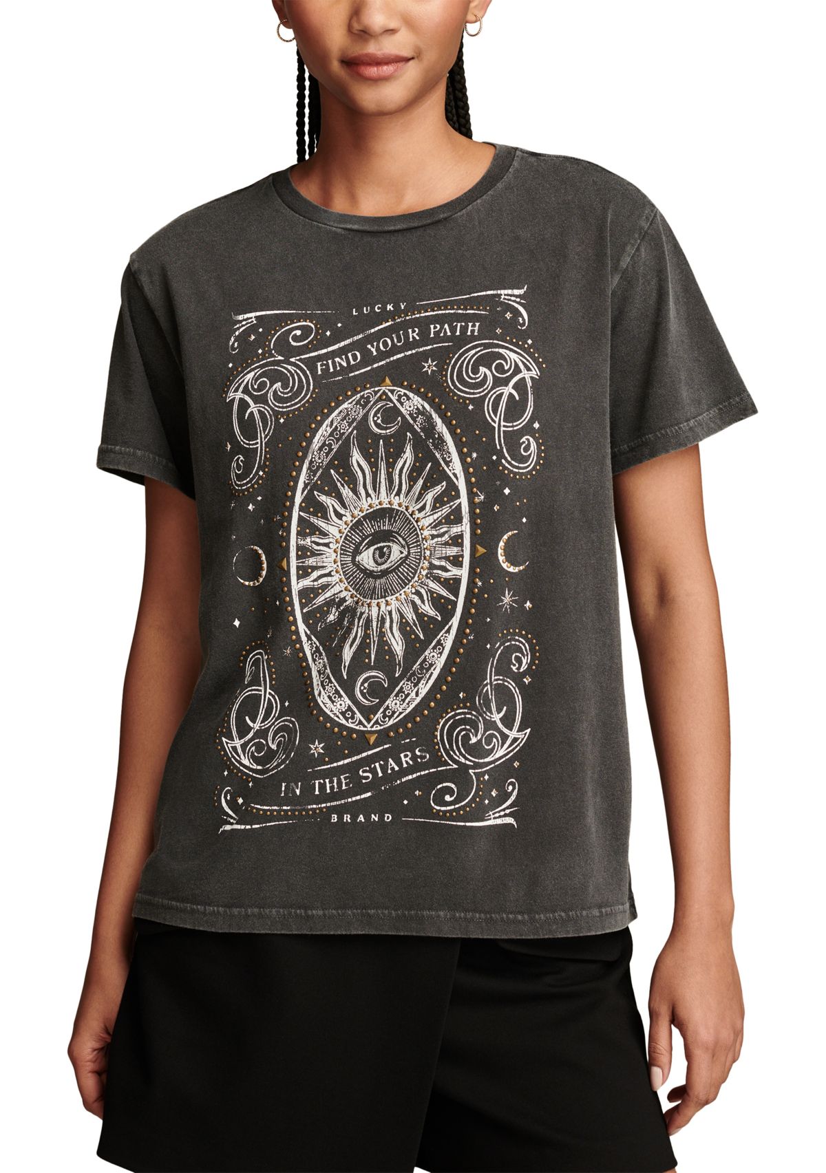 Womens Find Your Path Celestial Graphic T-Shirt