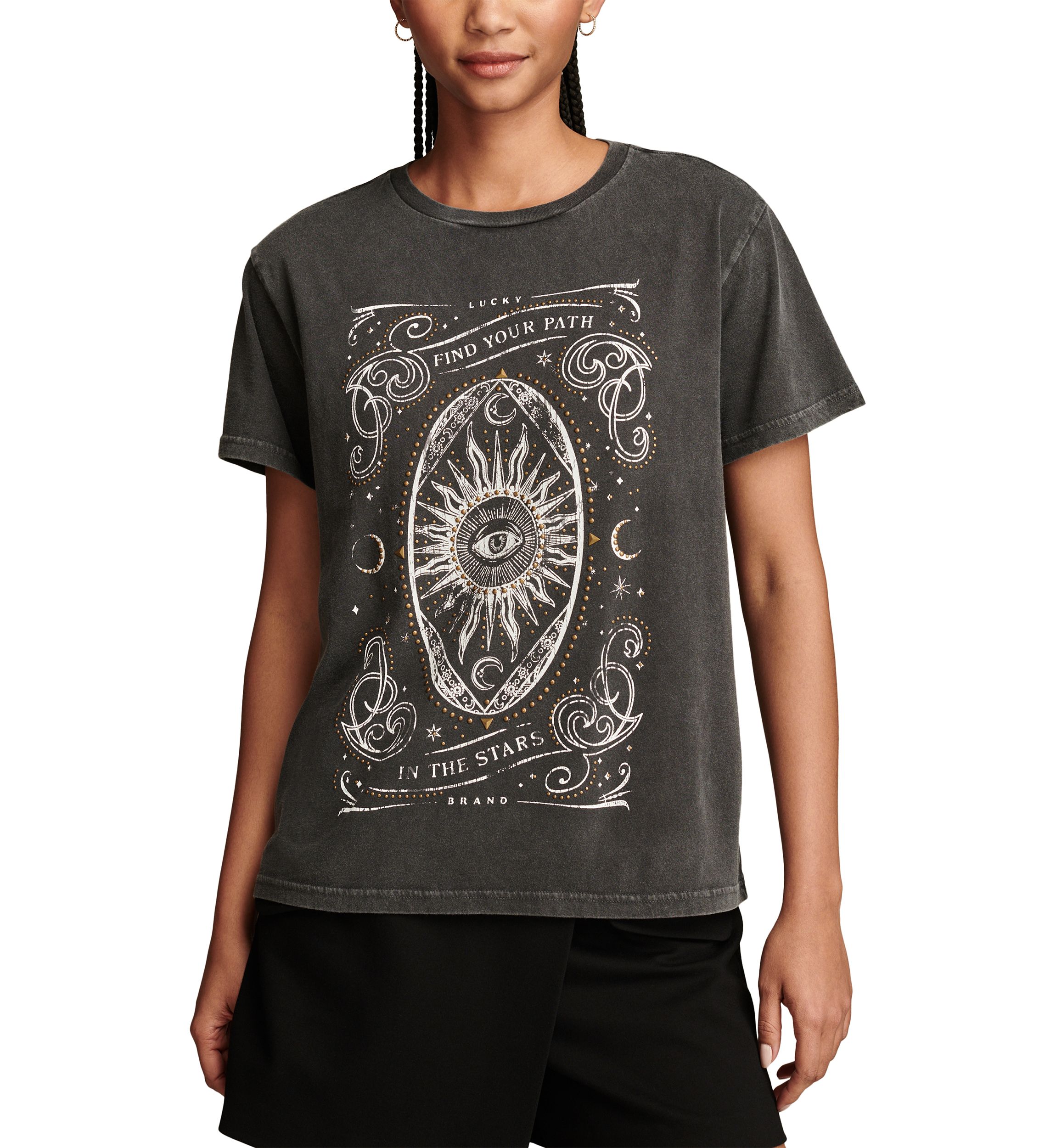 Womens Find Your Path Celestial Graphic T-Shirt