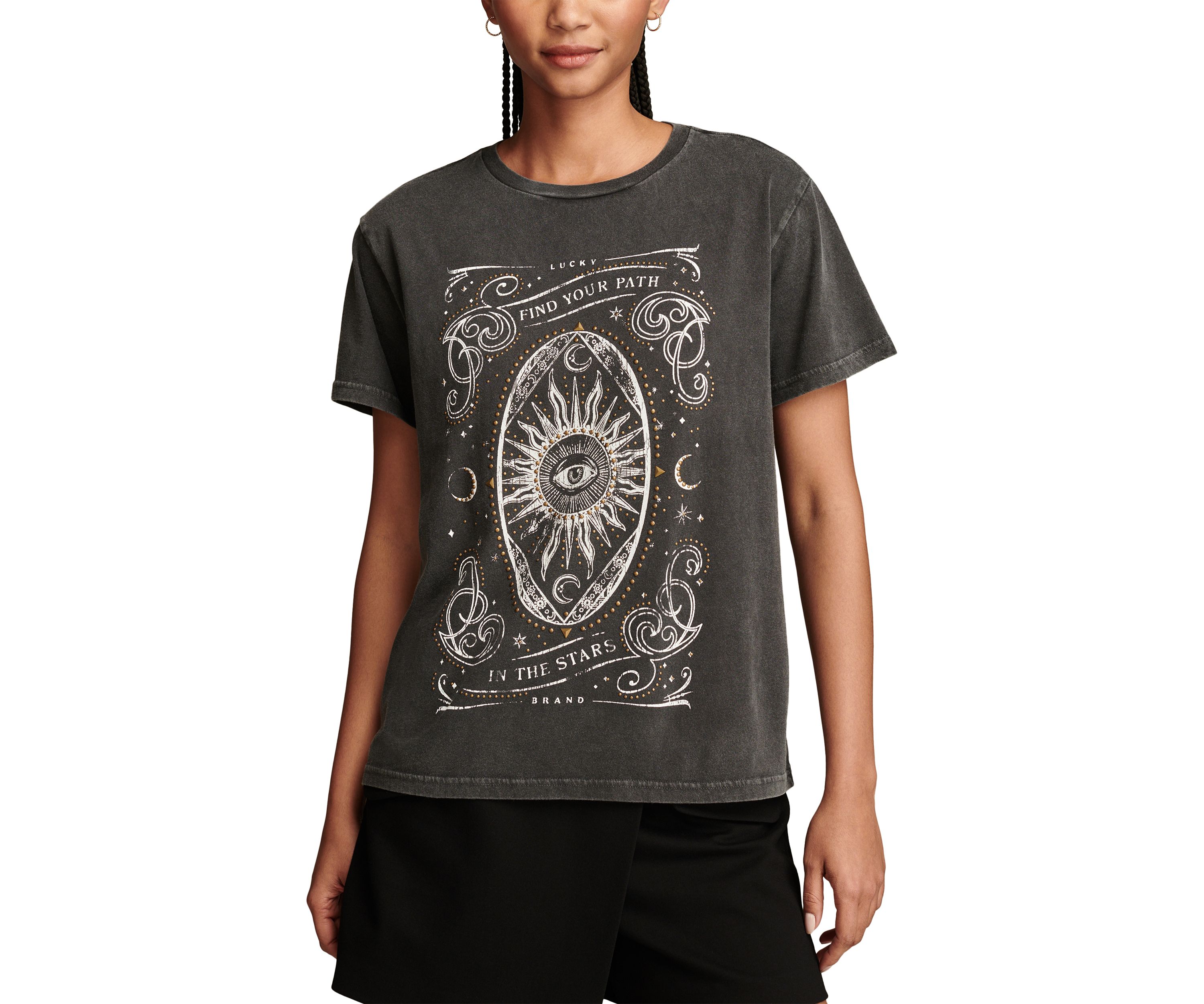Womens Find Your Path Celestial Graphic T-Shirt