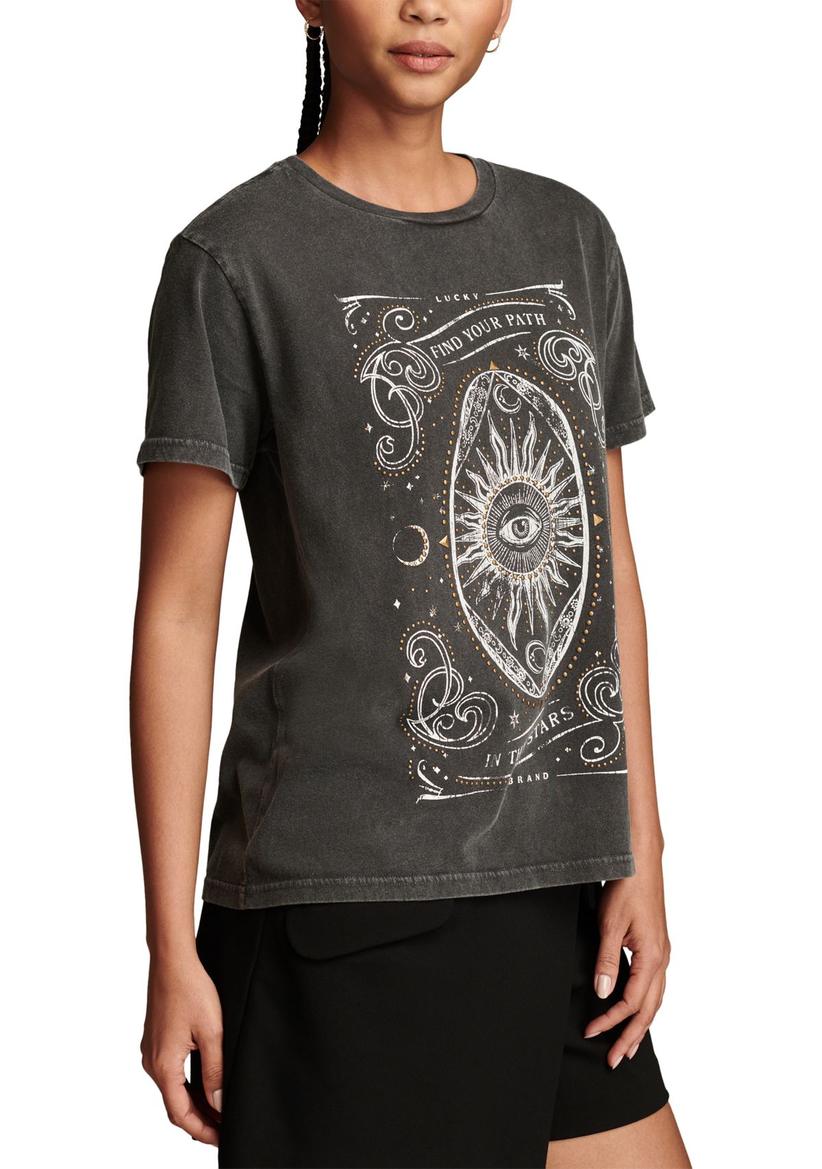 Womens Find Your Path Celestial Graphic T-Shirt