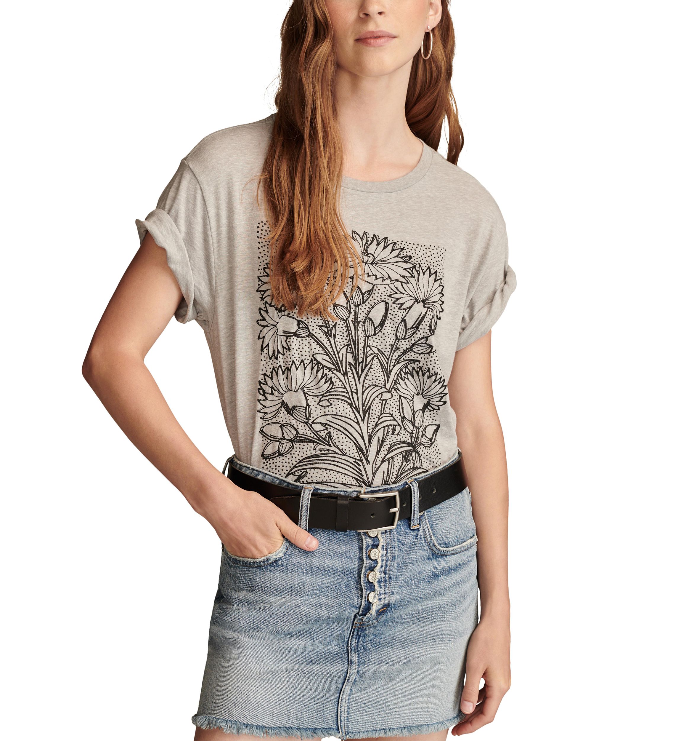 Floral Embroidery Perfect T-Shirt
