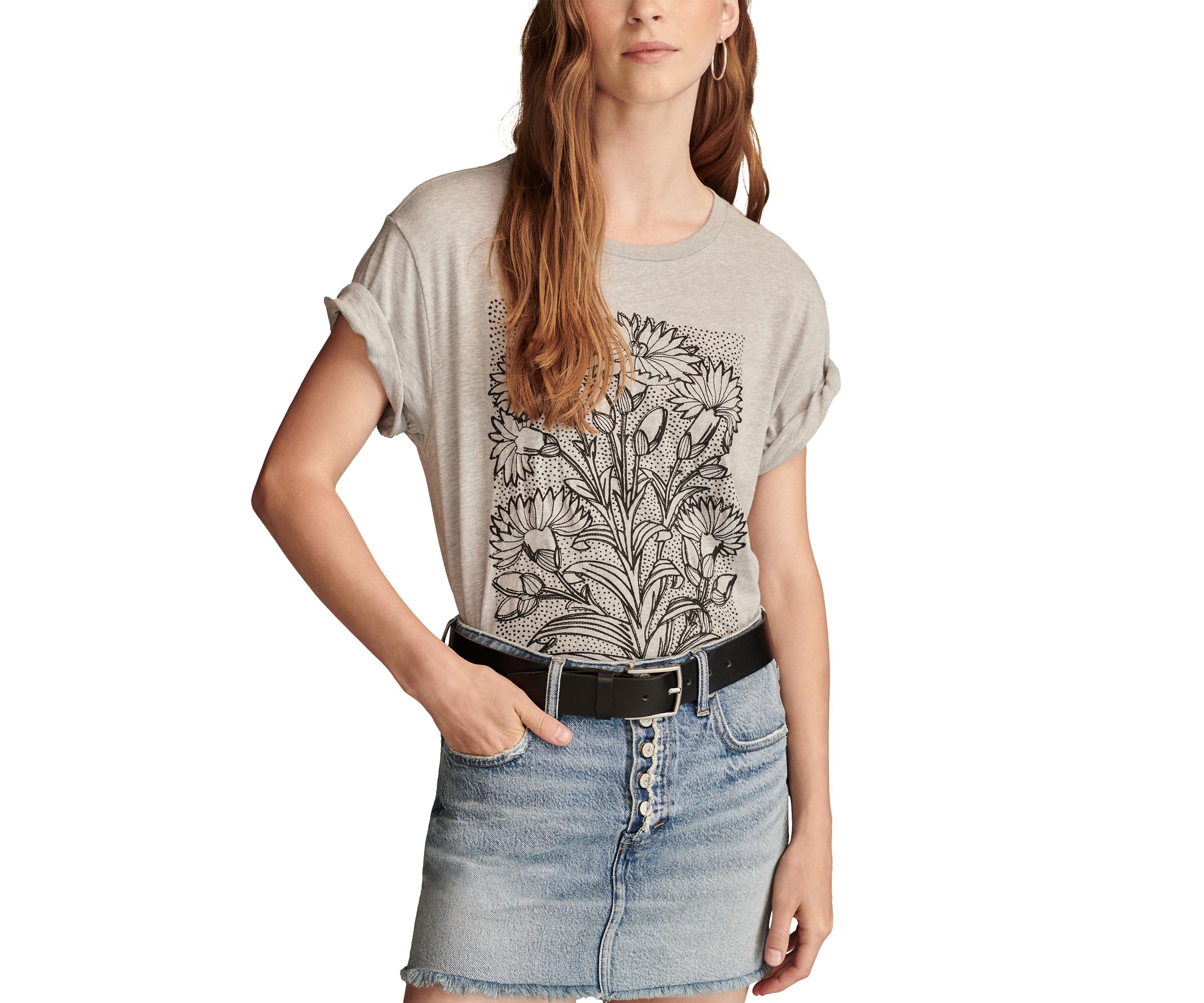 Floral Embroidery Perfect T-Shirt
