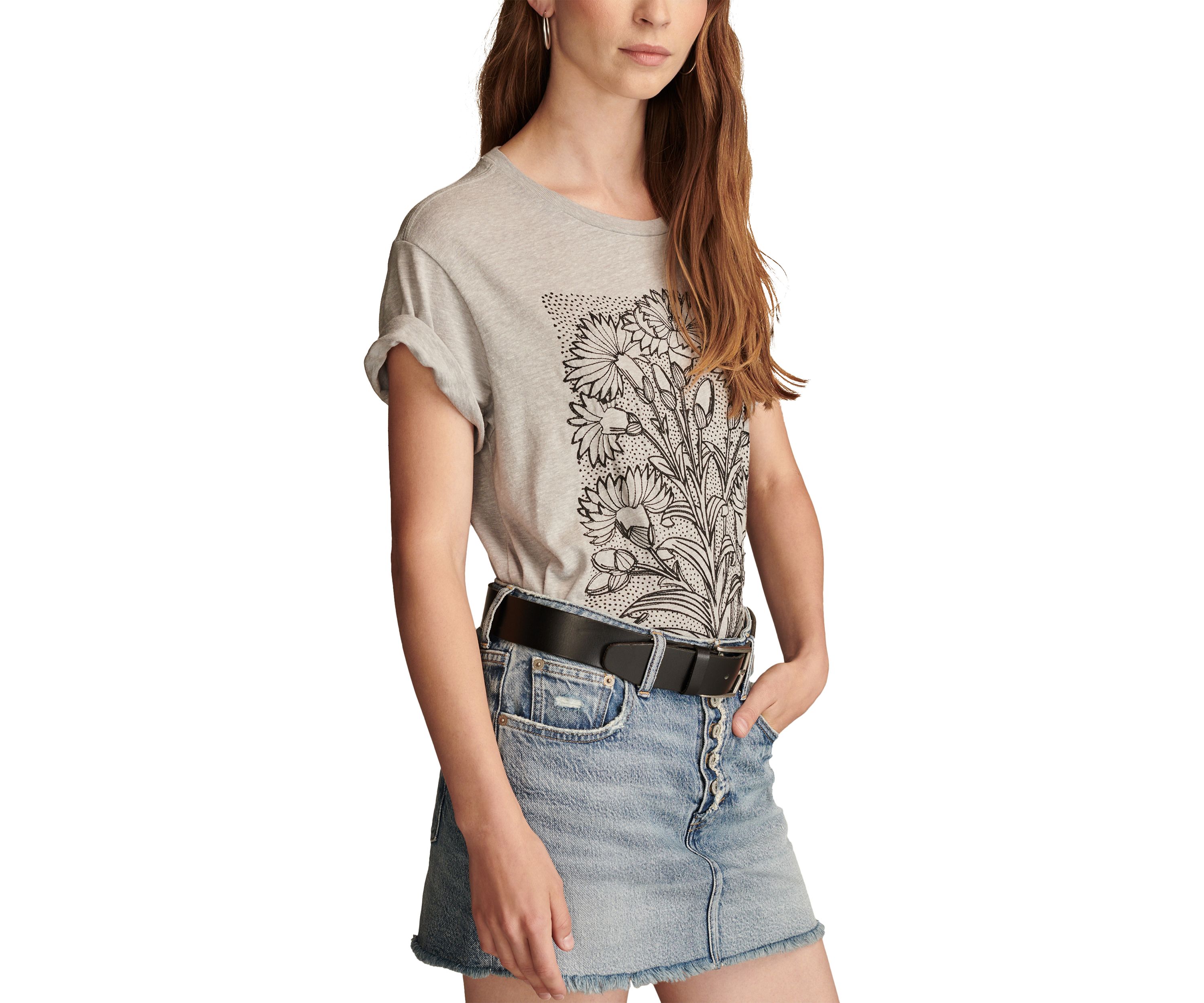 Floral Embroidery Perfect T-Shirt