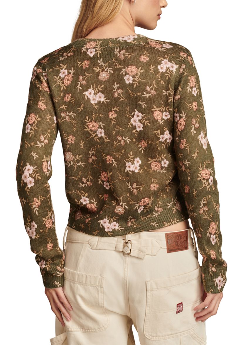 Womens Floral Printed Cardigan