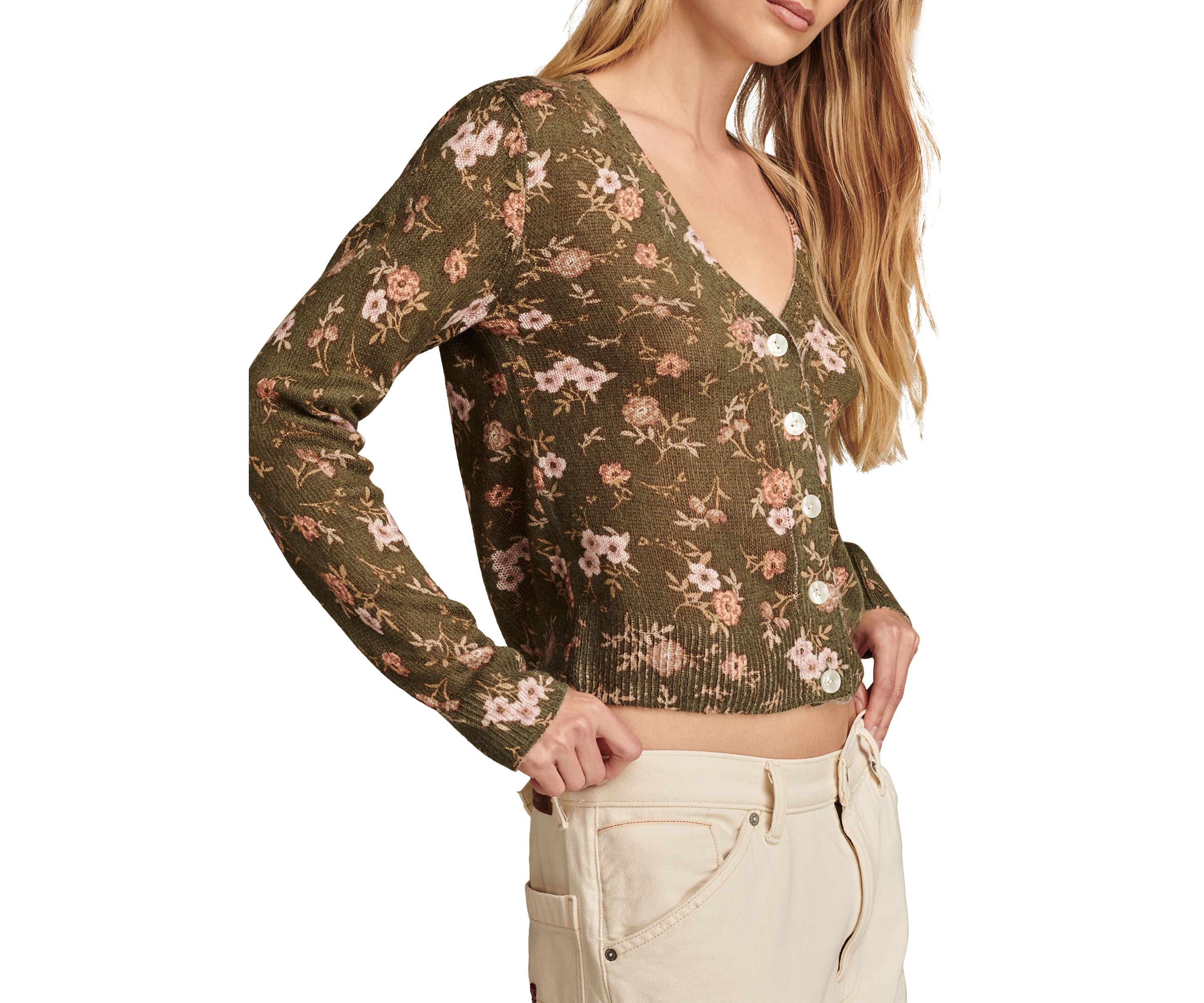 Womens Floral Printed Cardigan