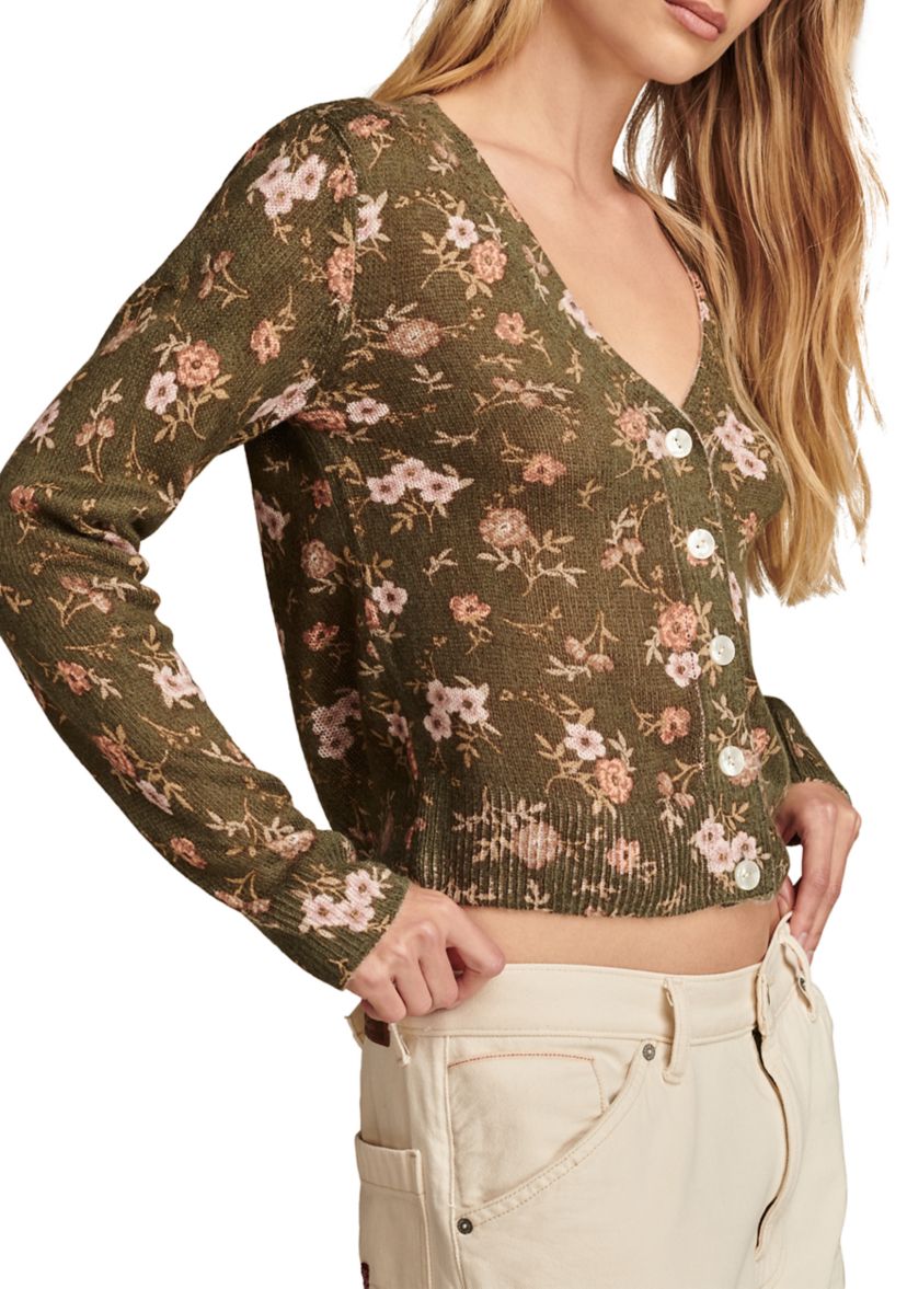 Womens Floral Printed Cardigan