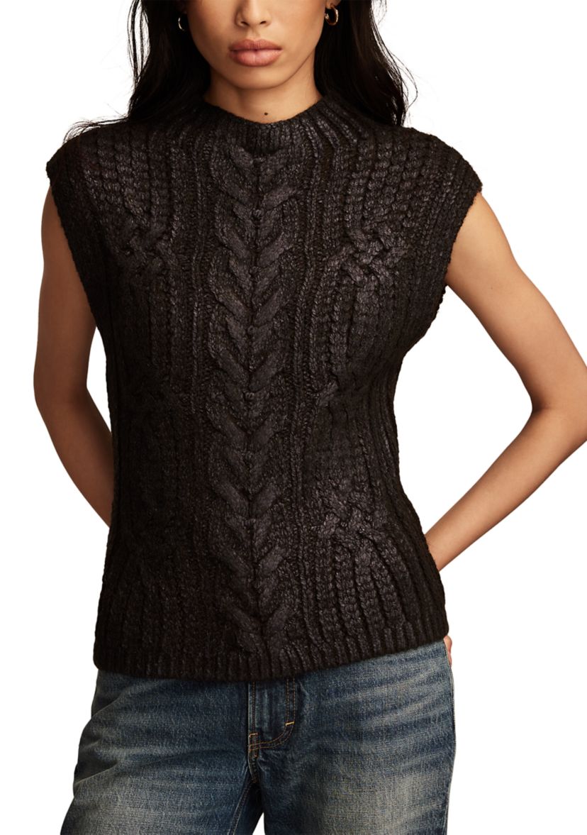 Womens Metallic Sweater Knit Vest