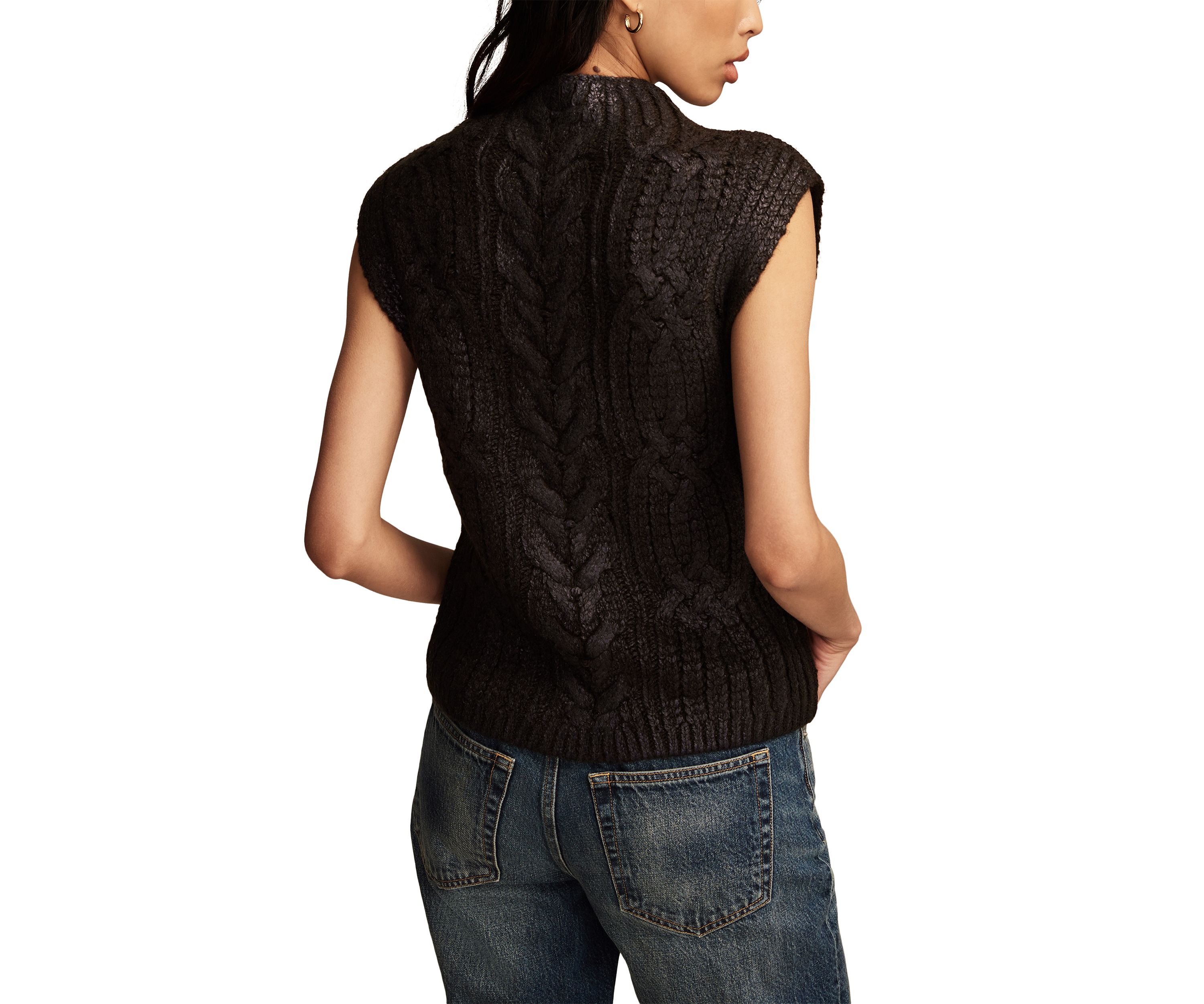 Womens Metallic Sweater Knit Vest