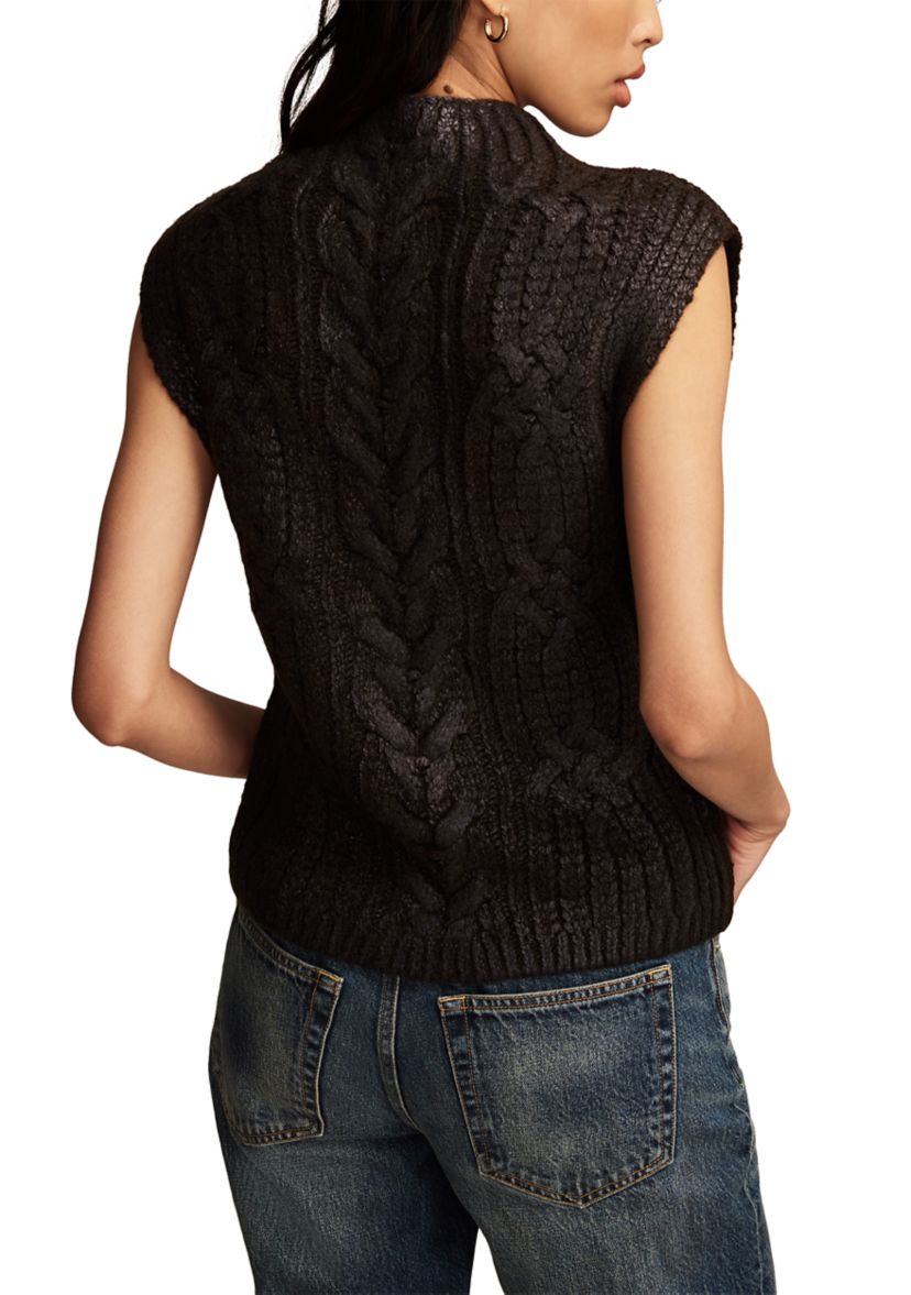 Womens Metallic Sweater Knit Vest