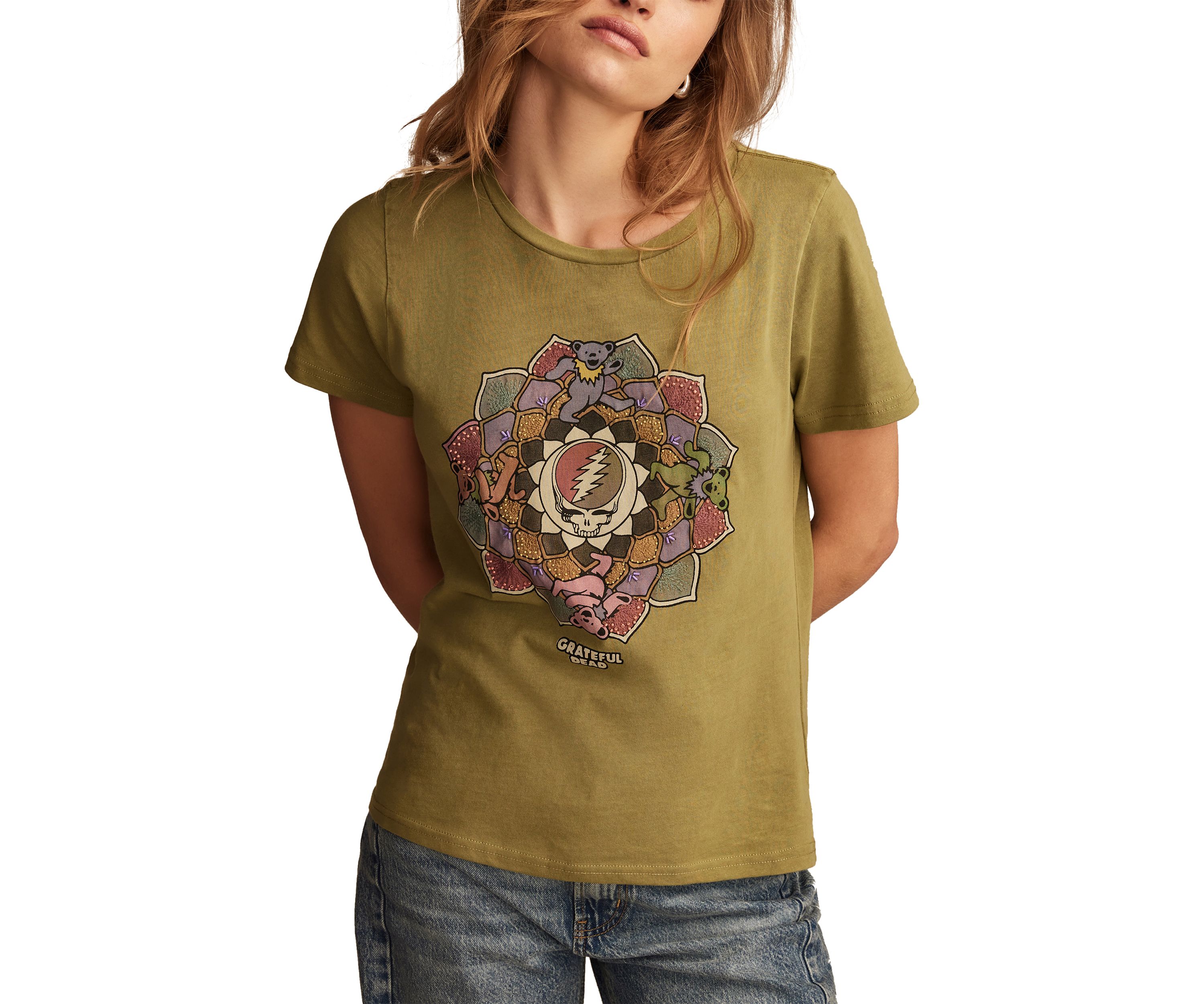 Womens Short Sleeve Grateful Dead Graphic T-Shirt 