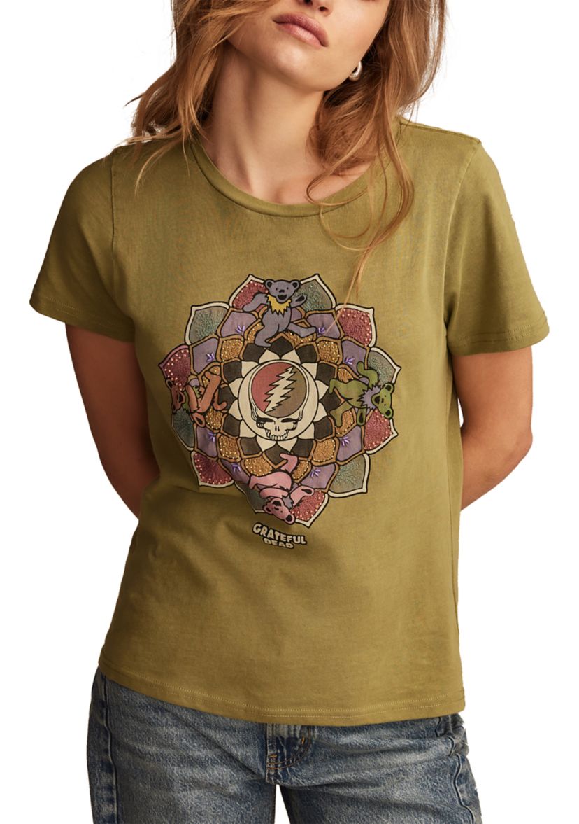 Womens Short Sleeve Grateful Dead Graphic T-Shirt 