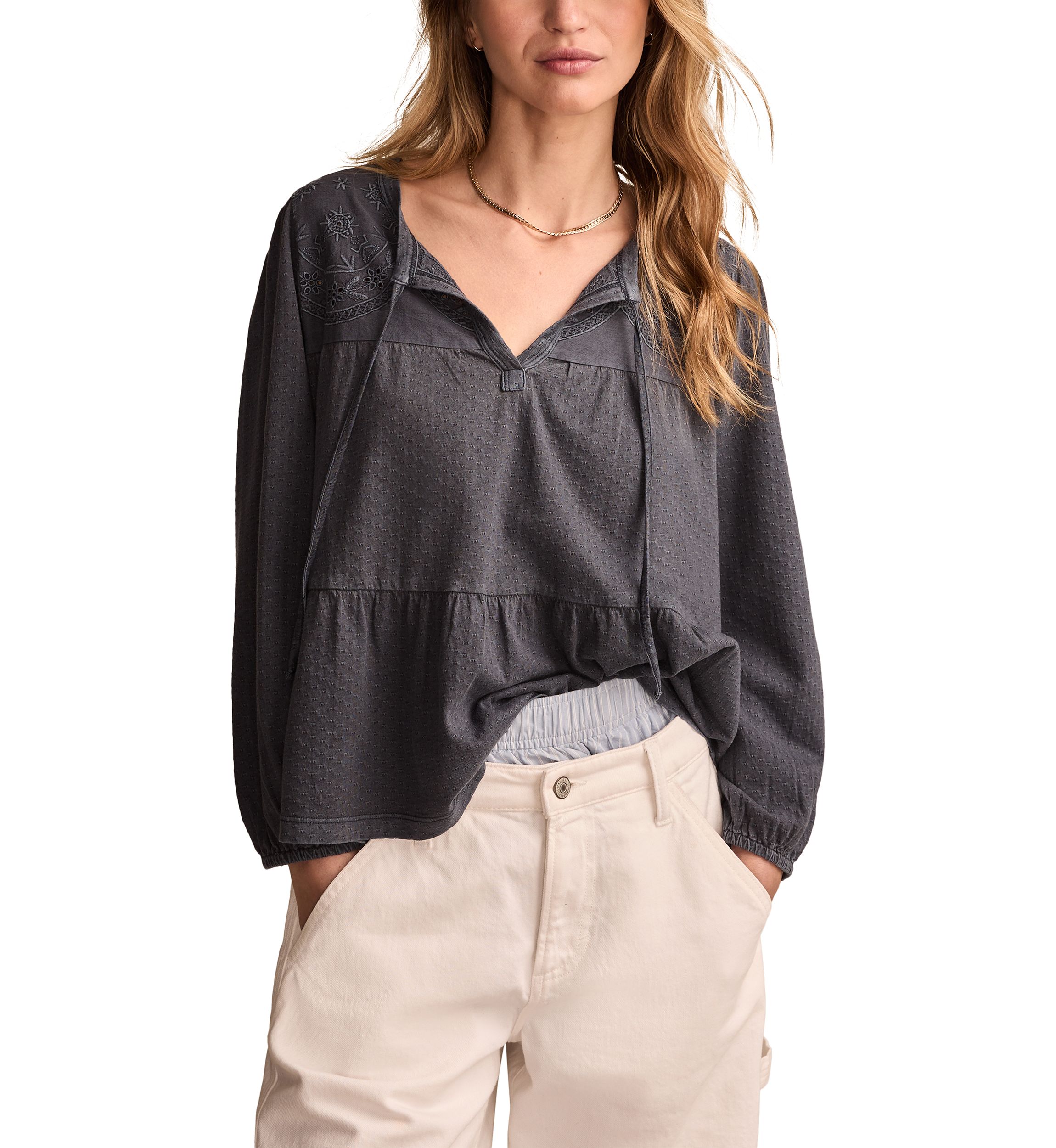 Tiered Babydoll textured Shirt