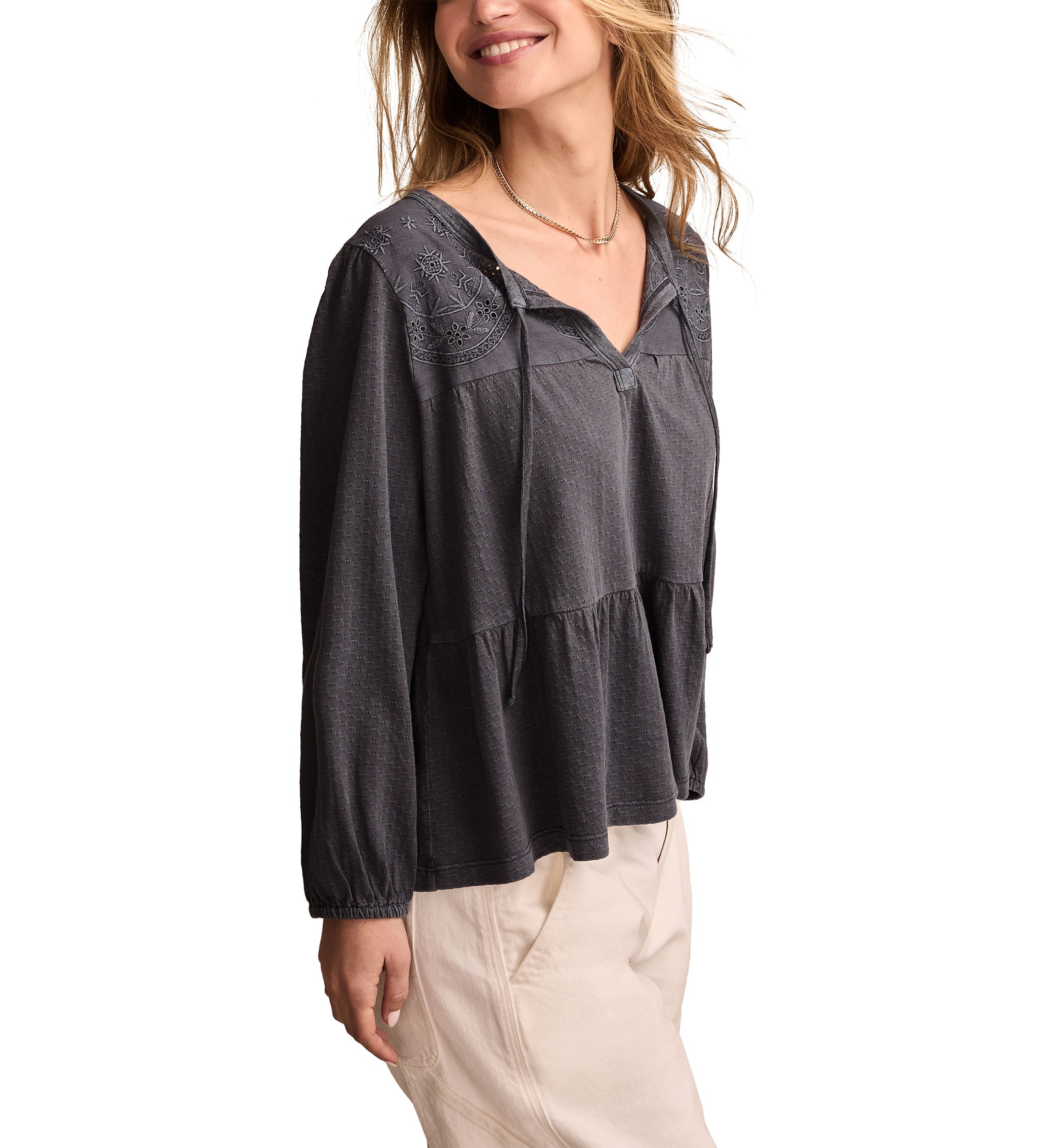Tiered Babydoll textured Shirt