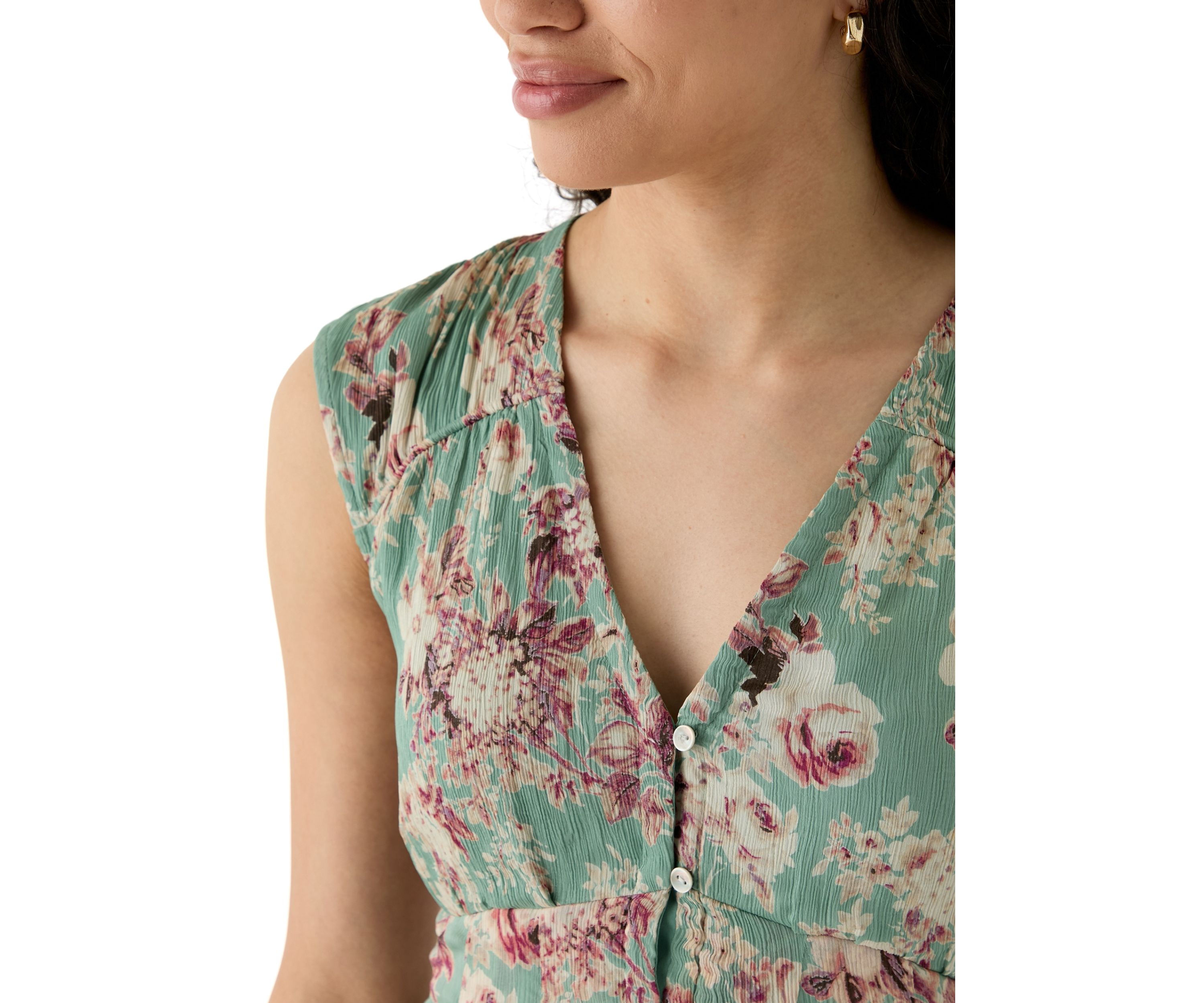 Cinched Pleated Button Down Midi Dress
