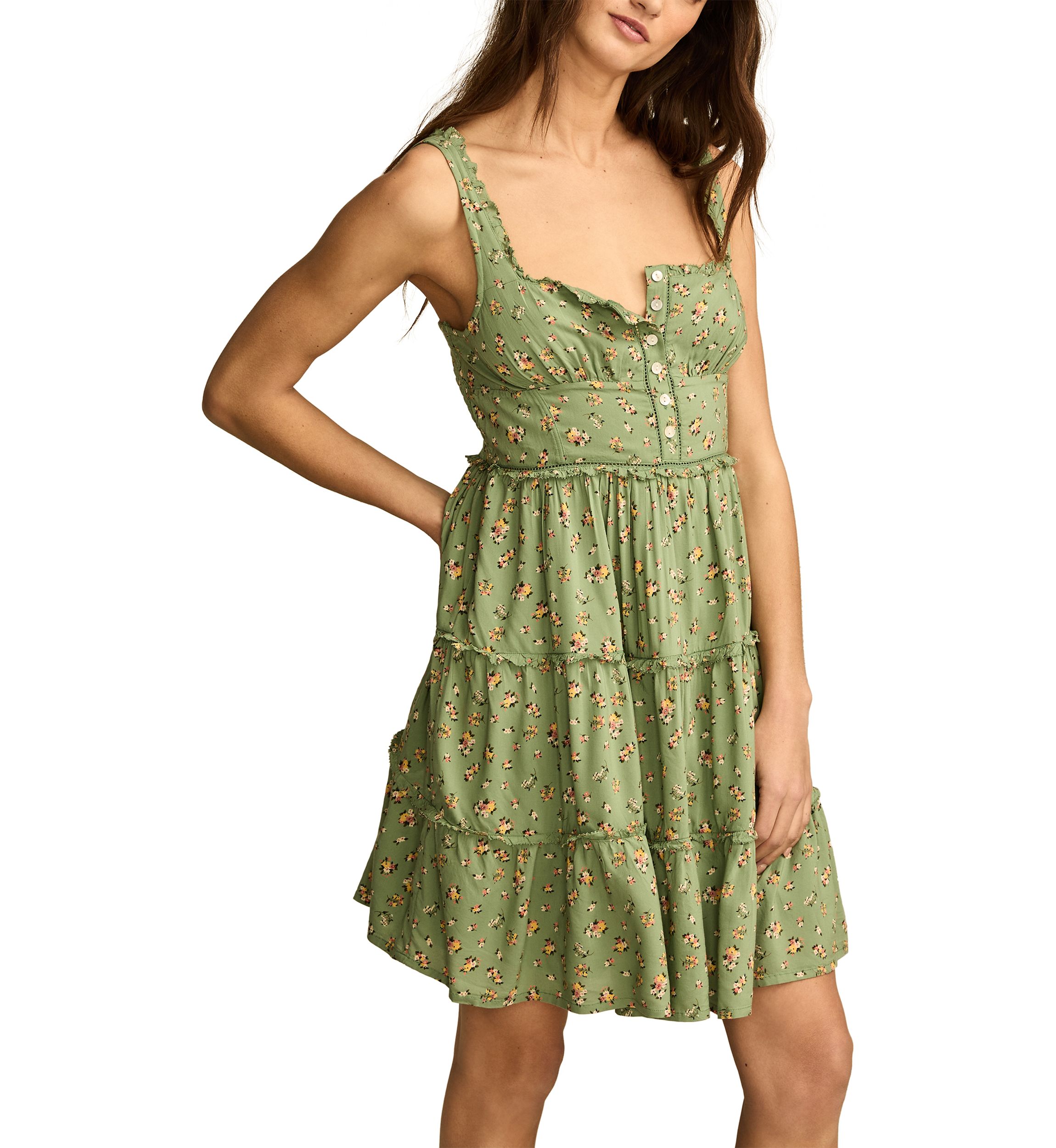 Tiered Ruffle Corset Mini Dress