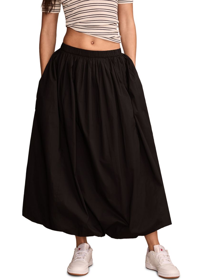 Bubble Poplin Maxi Skirt
