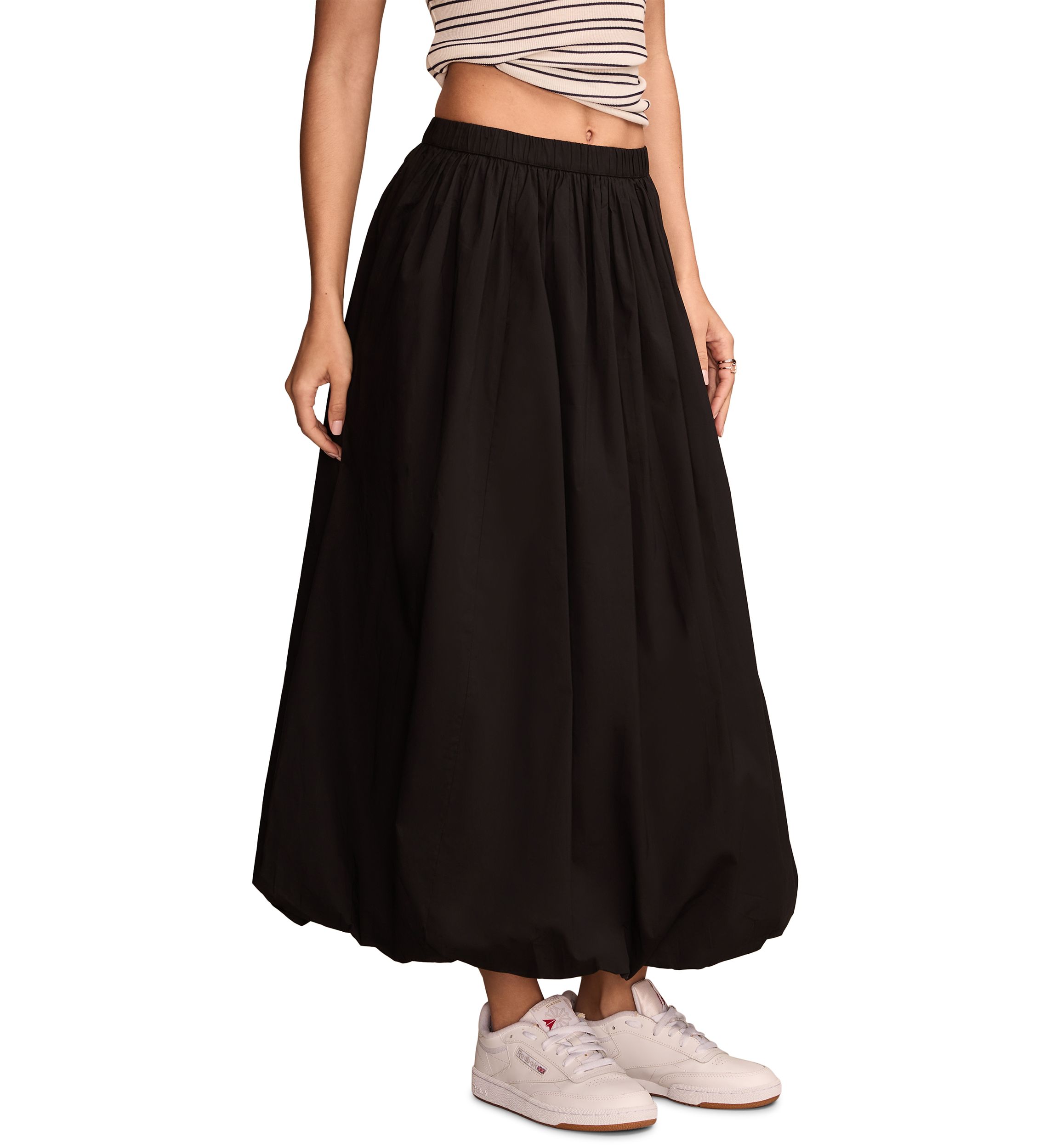 Bubble Poplin Maxi Skirt
