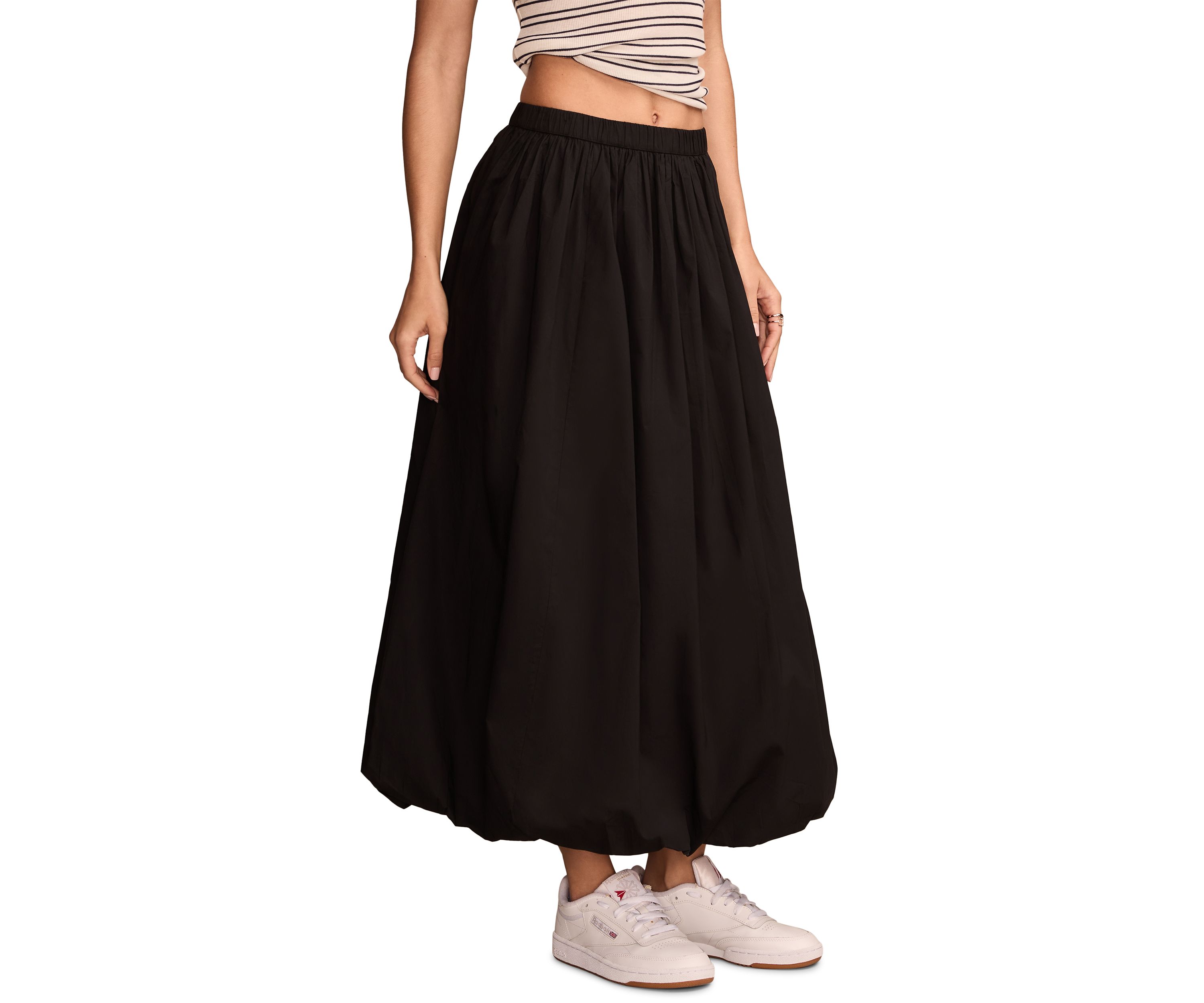 Bubble Poplin Maxi Skirt