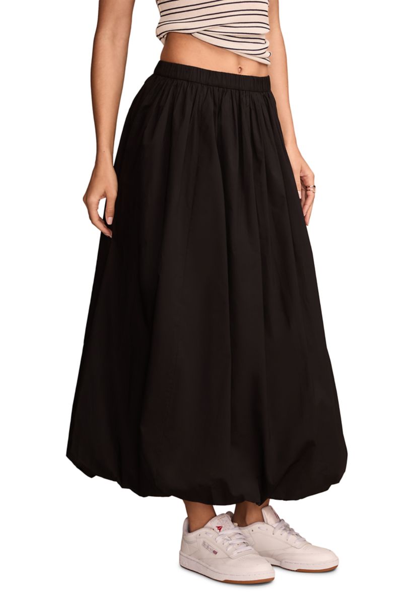 Bubble Poplin Maxi Skirt