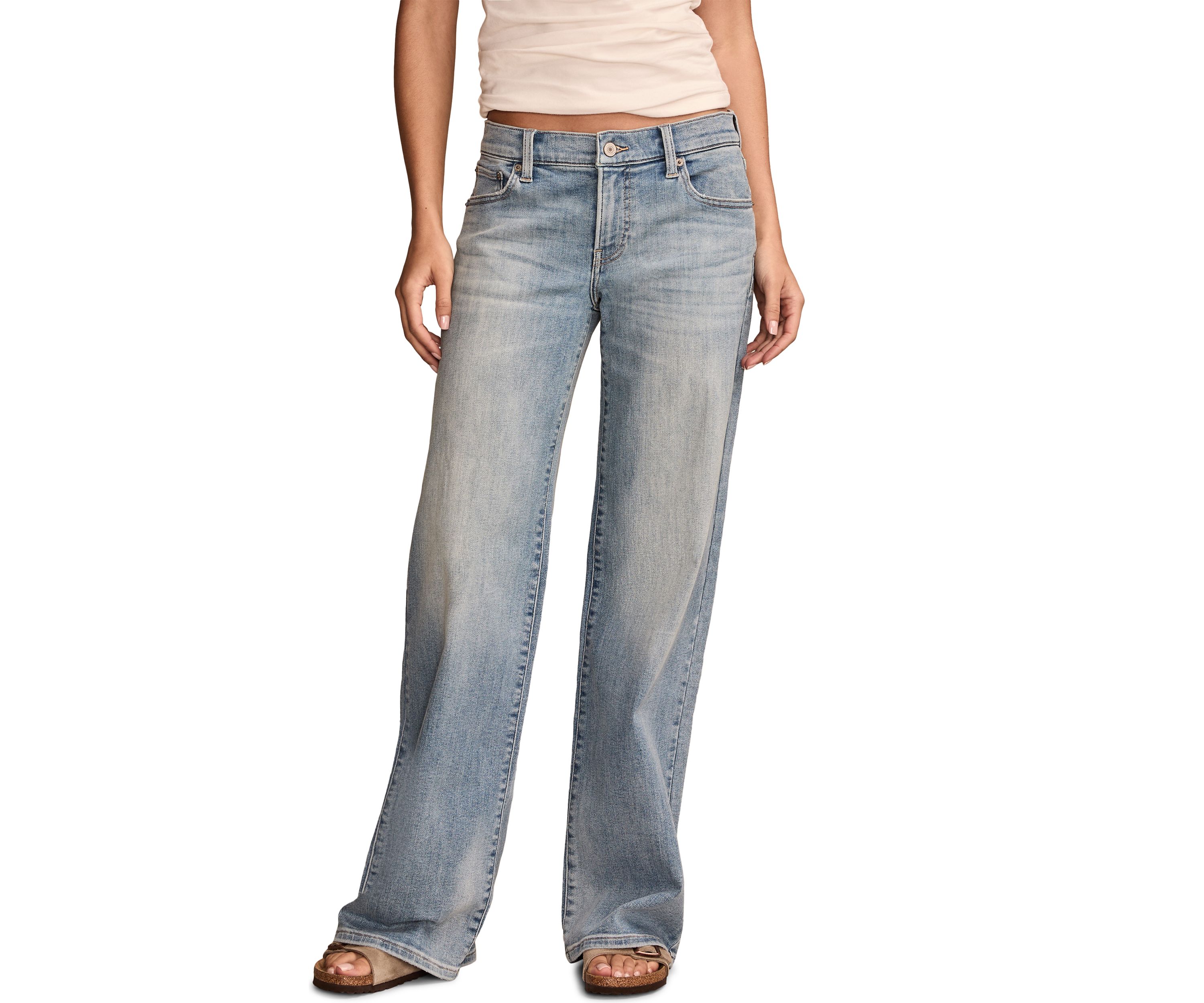 Mid Rise Sweet Wide Leg Jeans