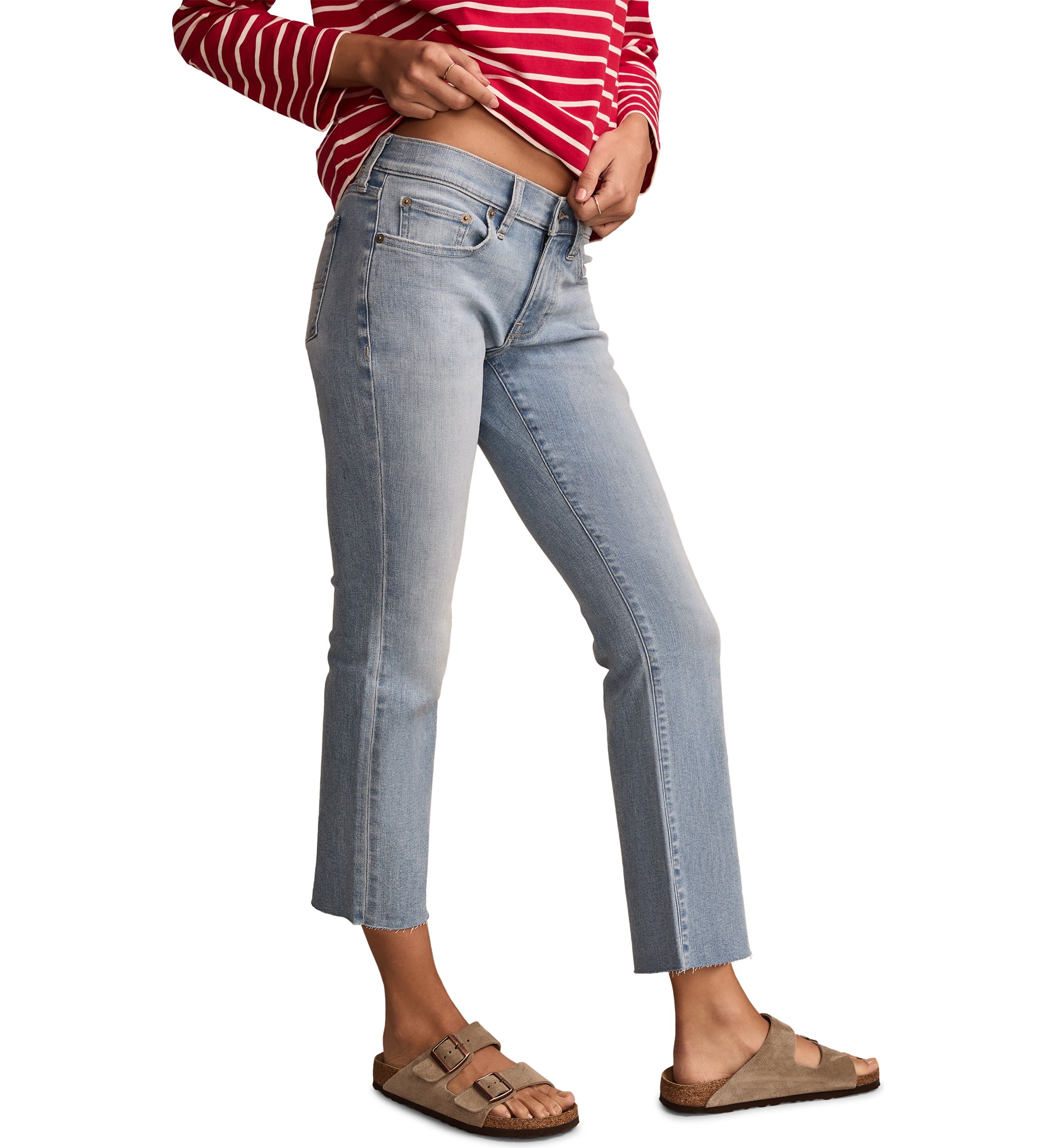 Mid Rise Sweet Kick Cropped Jeans